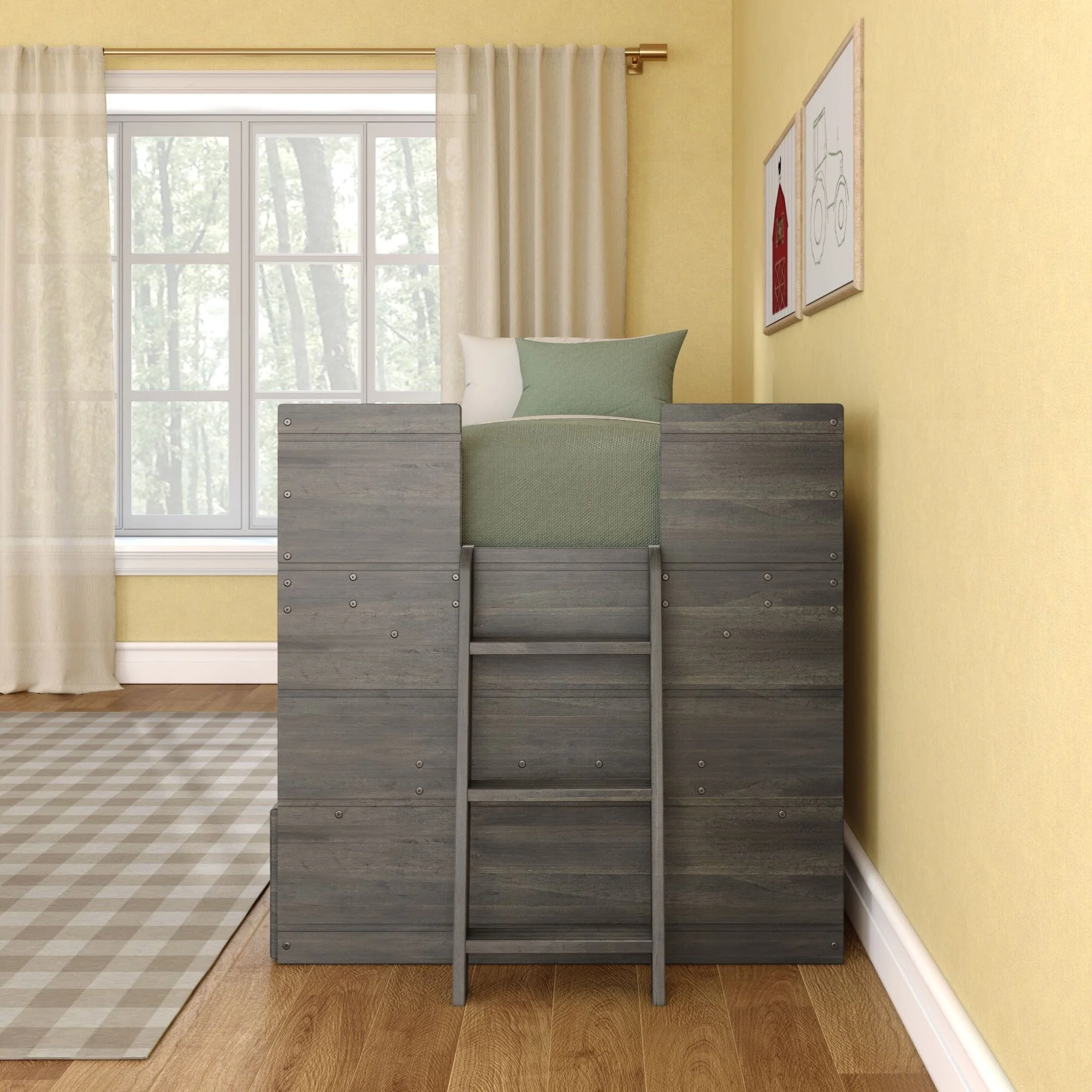 Modern Farmhouse Play & Store Low Loft Bed - Image 19