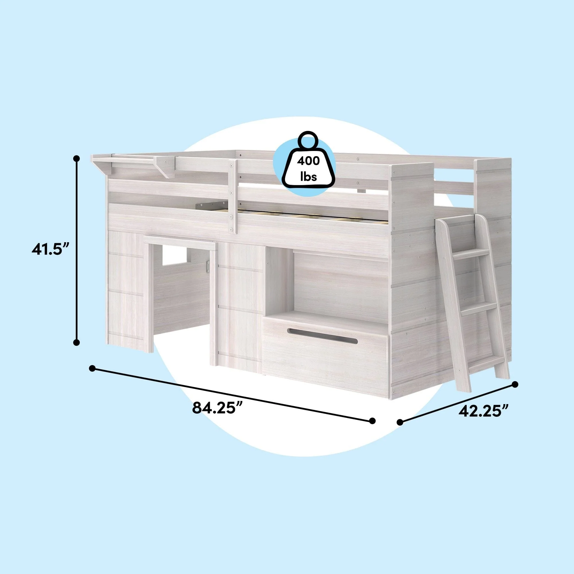 Modern Farmhouse Play & Store Low Loft Bed - Image 26