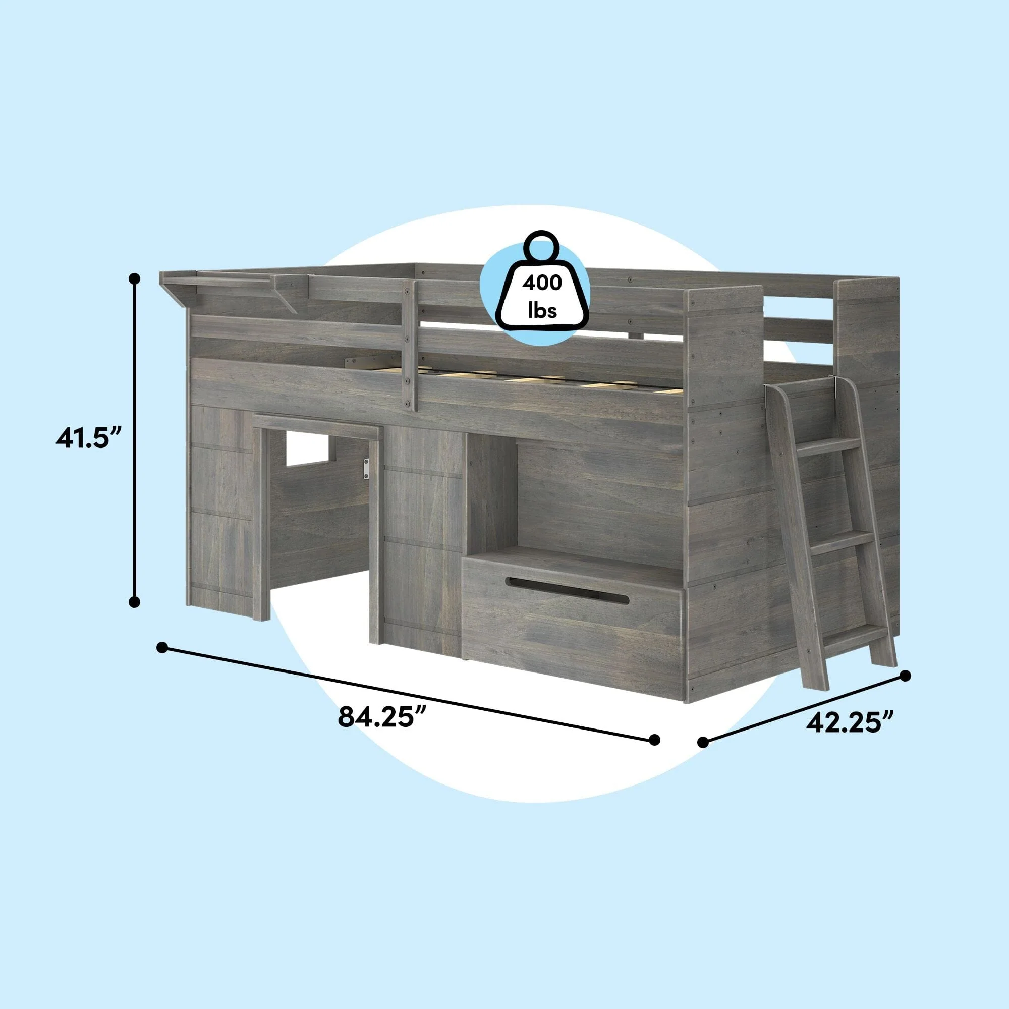 Modern Farmhouse Play & Store Low Loft Bed - Image 27