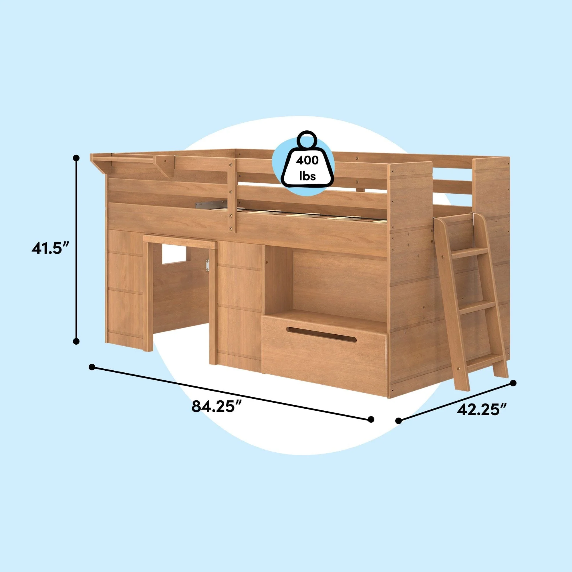 Modern Farmhouse Play & Store Low Loft Bed - Image 28