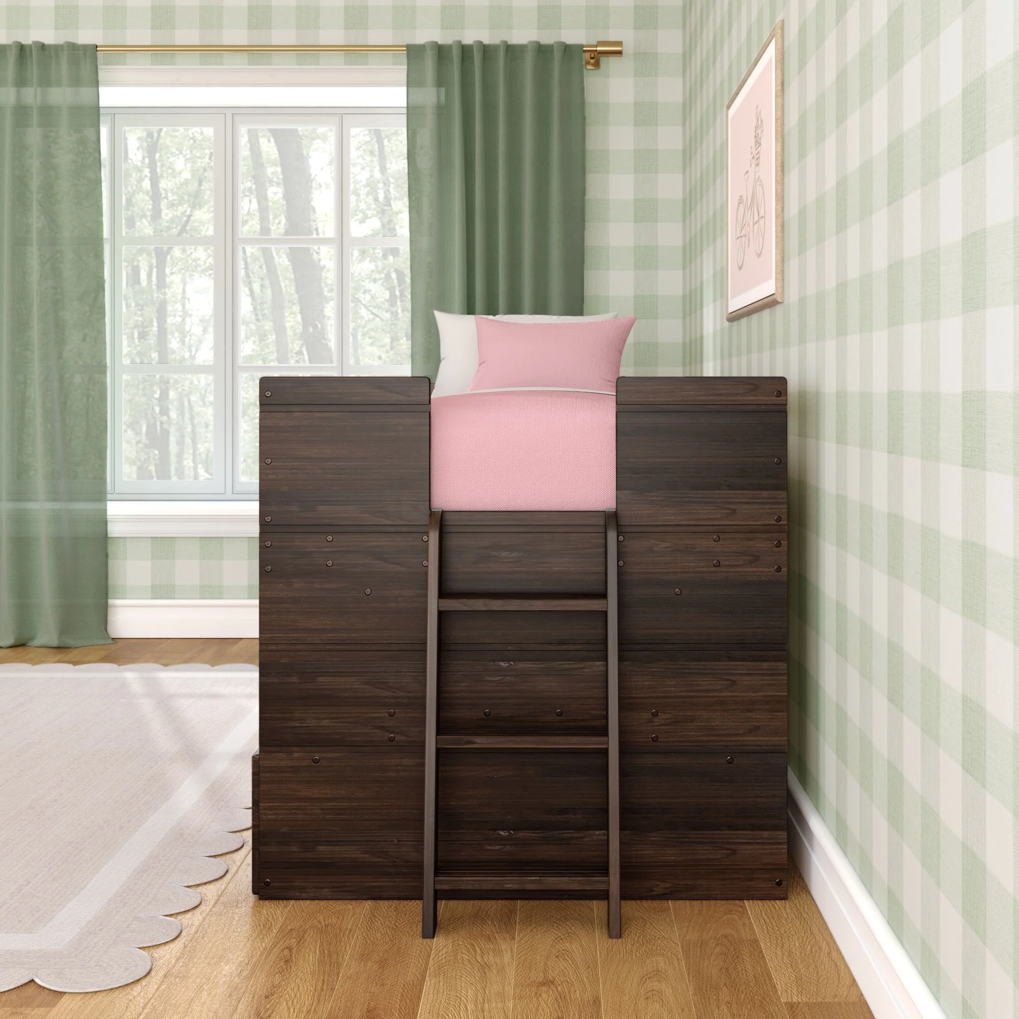 Modern Farmhouse Play & Store Low Loft Bed - Image 29