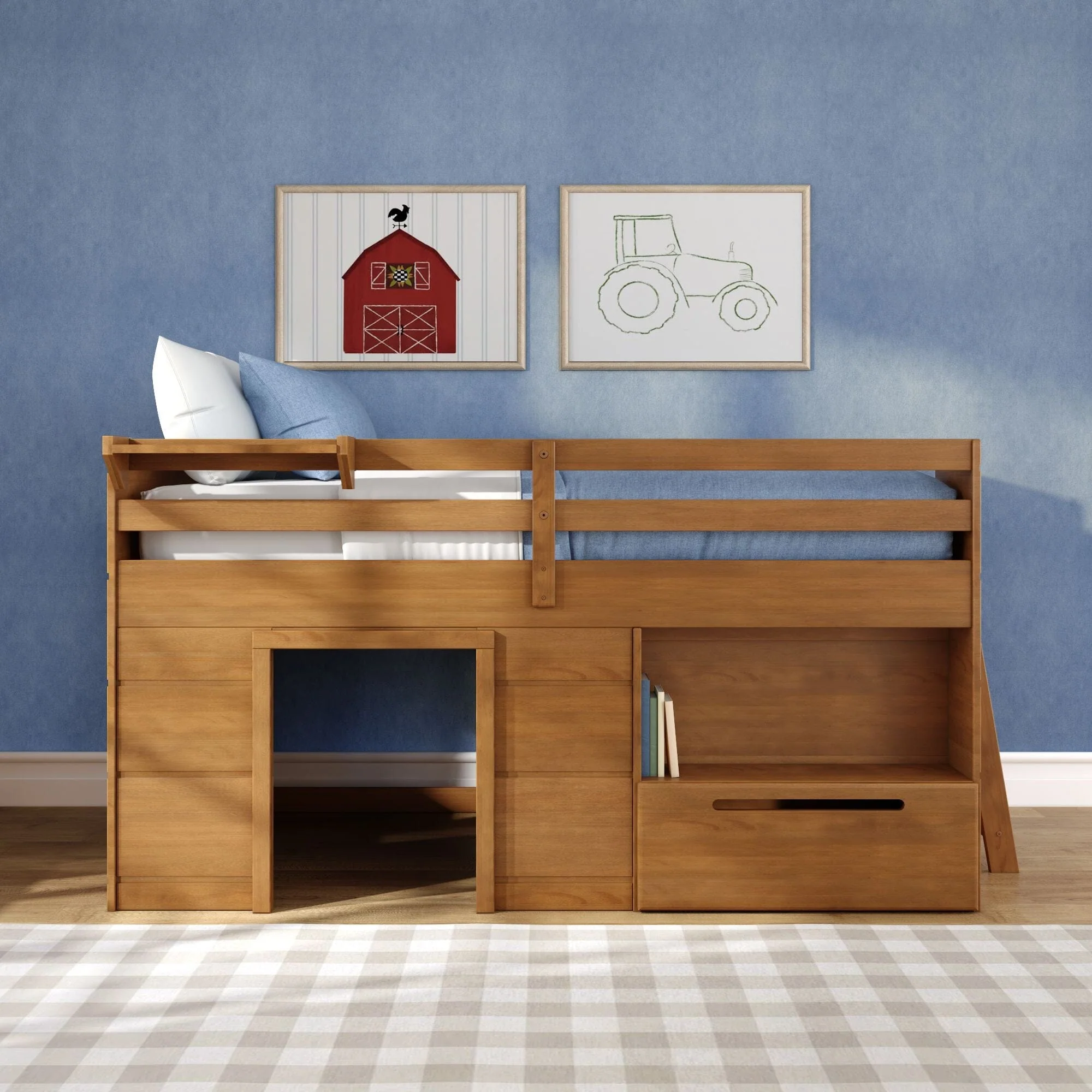 Modern Farmhouse Play & Store Low Loft Bed - Image 8