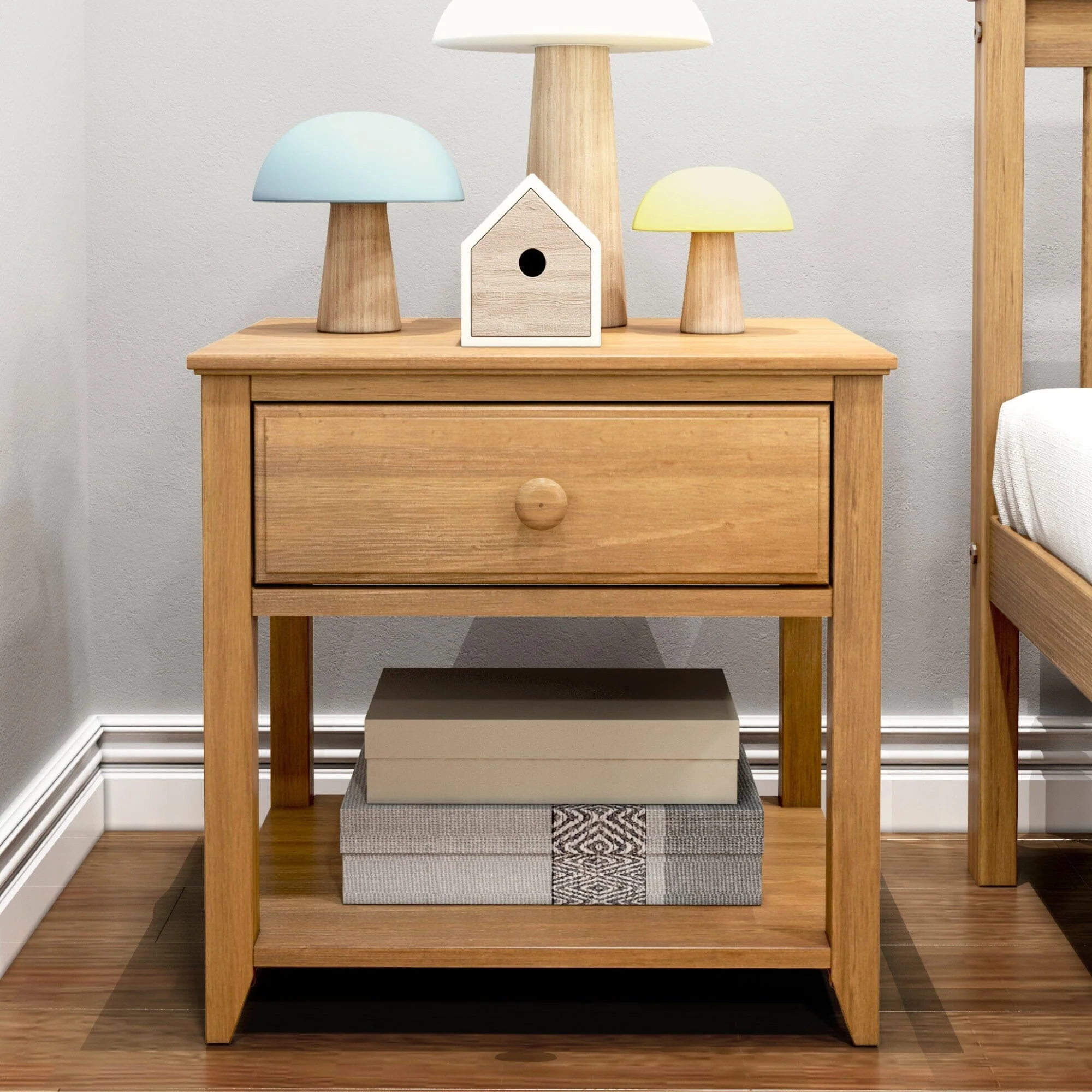 Nightstand with Drawer and Shelf - Image 10