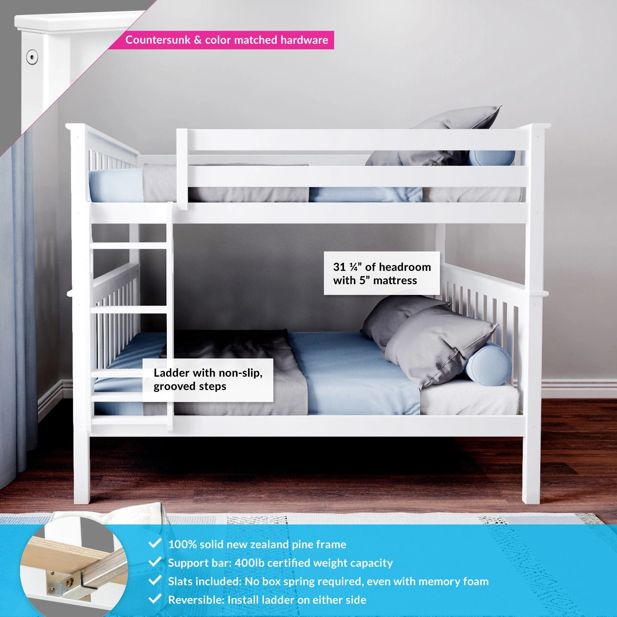 Full Over Full Bunk Bed - Image 5