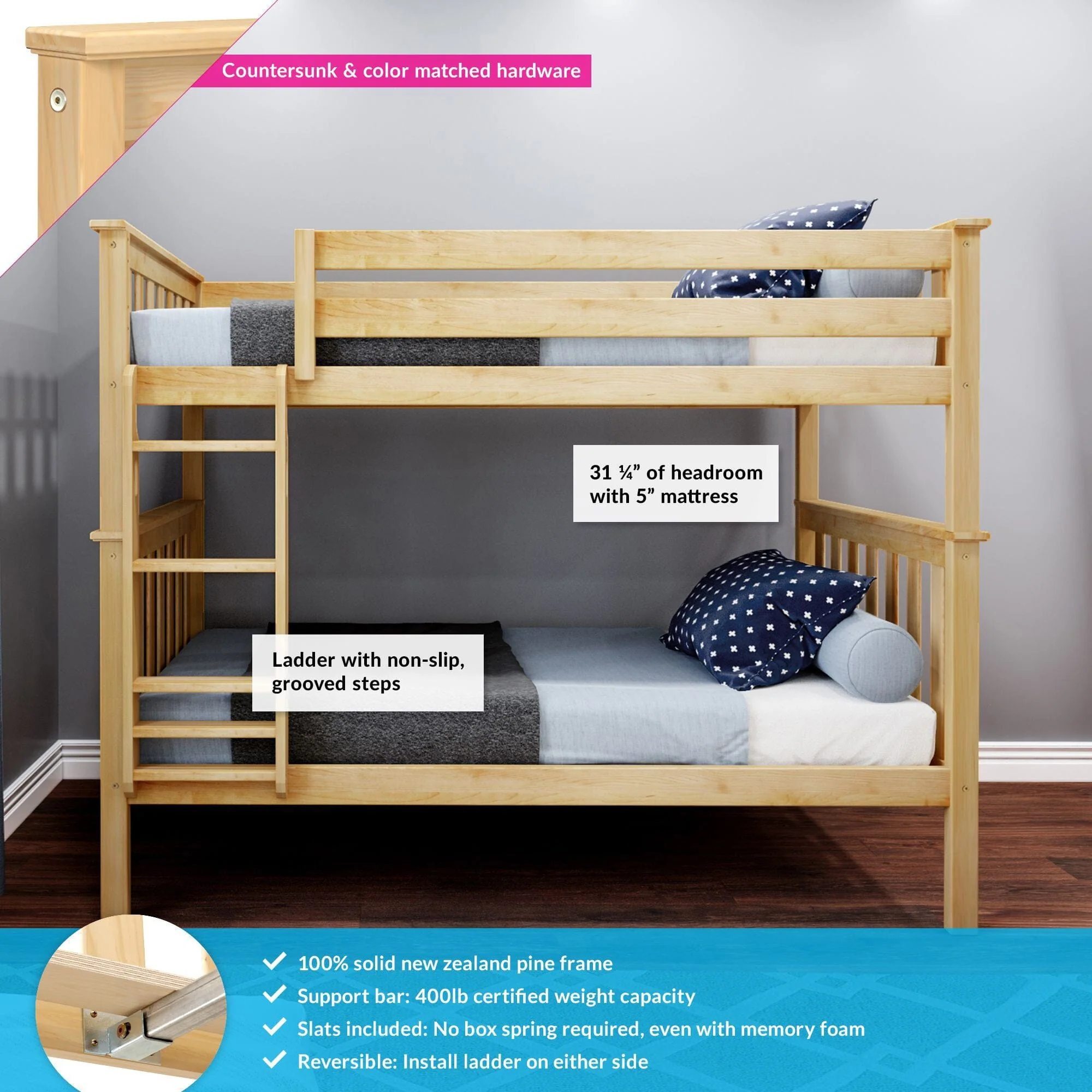 Twin Over Twin Bunk Bed - Image 8