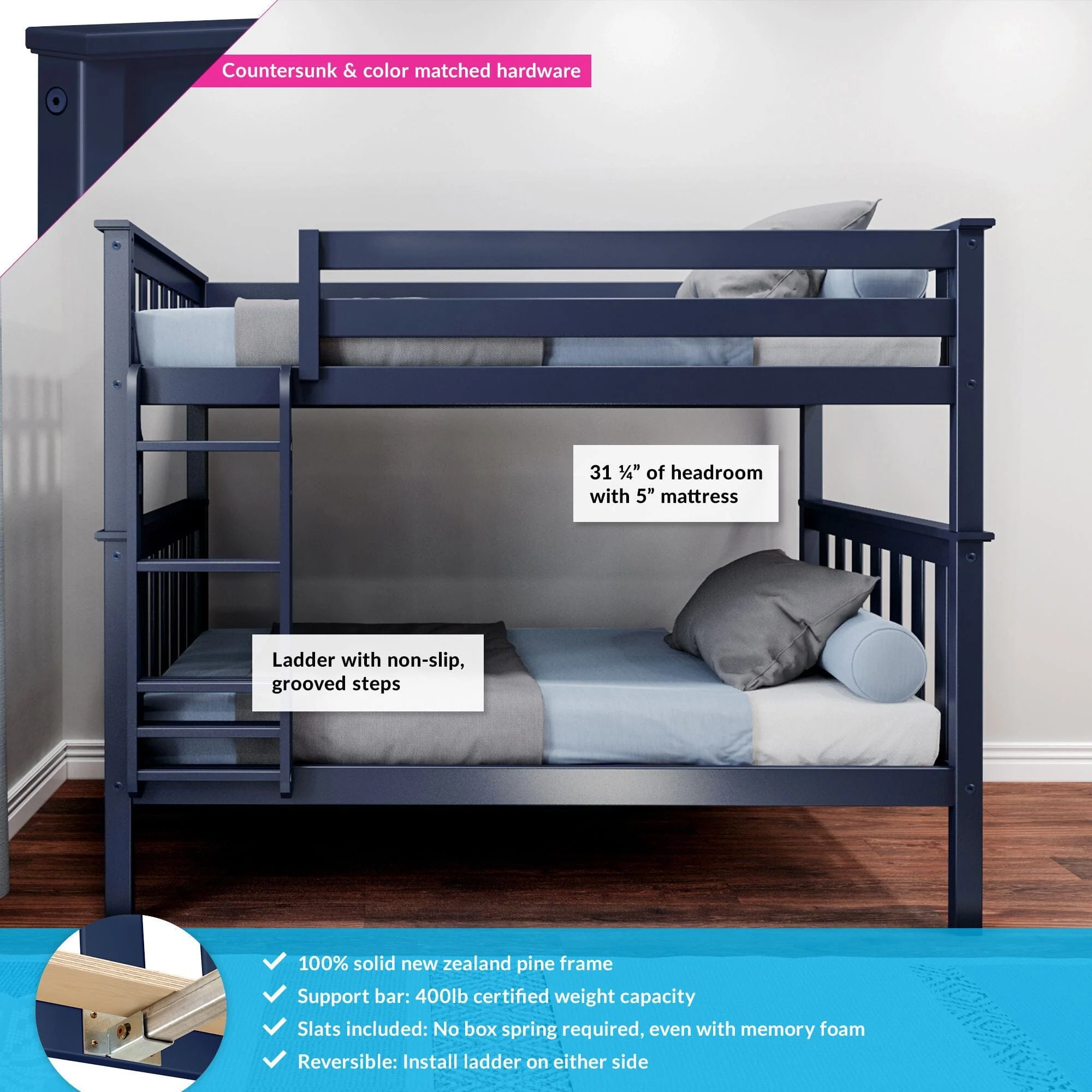 Twin Over Twin Bunk Bed - Image 9