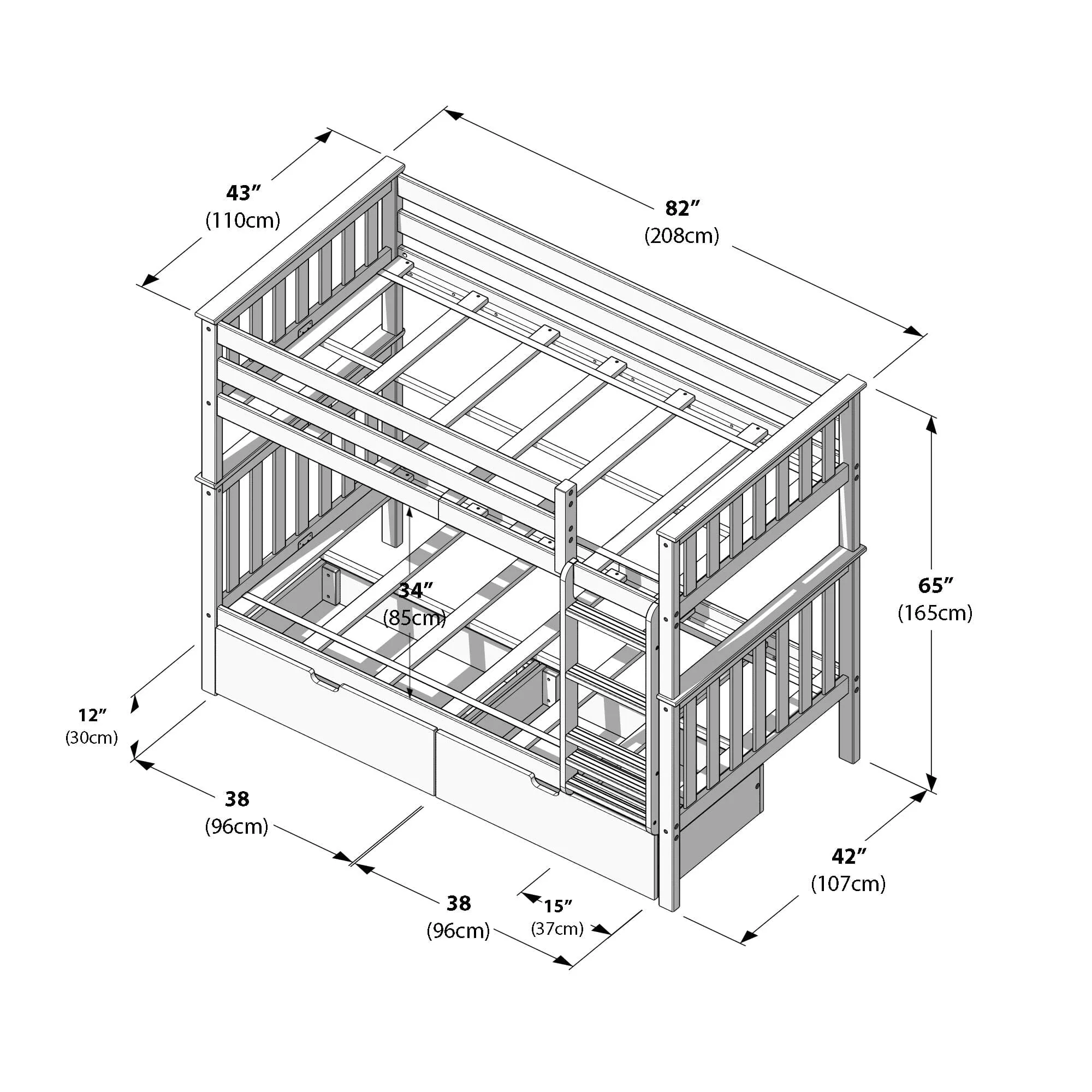Twin Over Twin Bunk Bed With Storage Drawers - Image 29