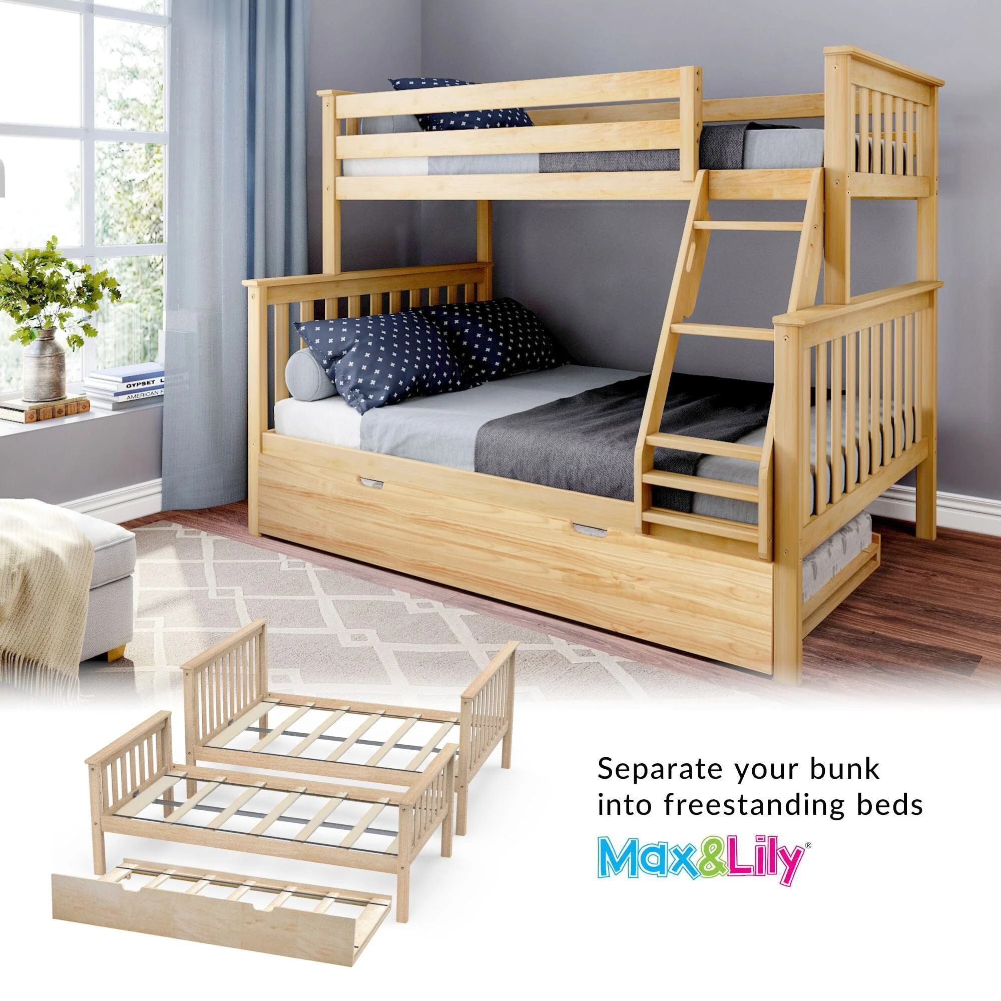 Twin Over Full Bunk Bed With Trundle - Image 27
