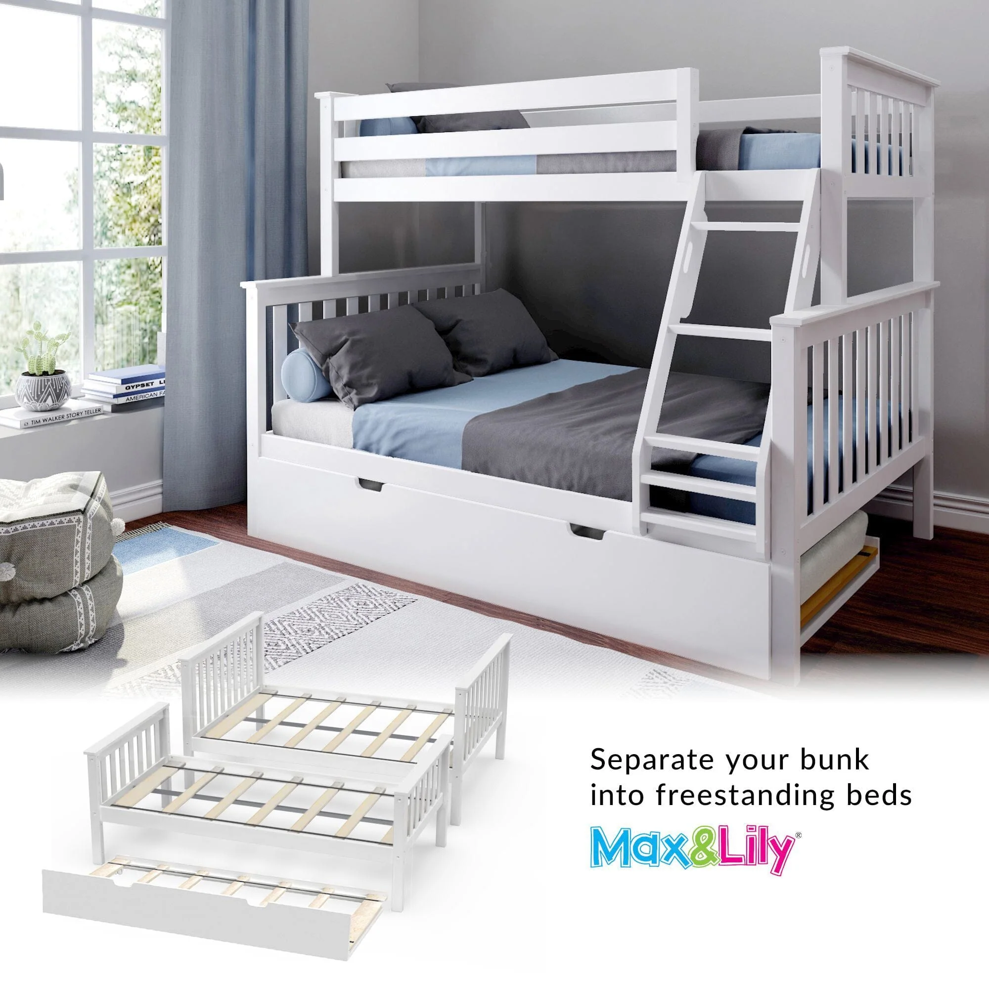 Twin Over Full Bunk Bed With Trundle - Image 36