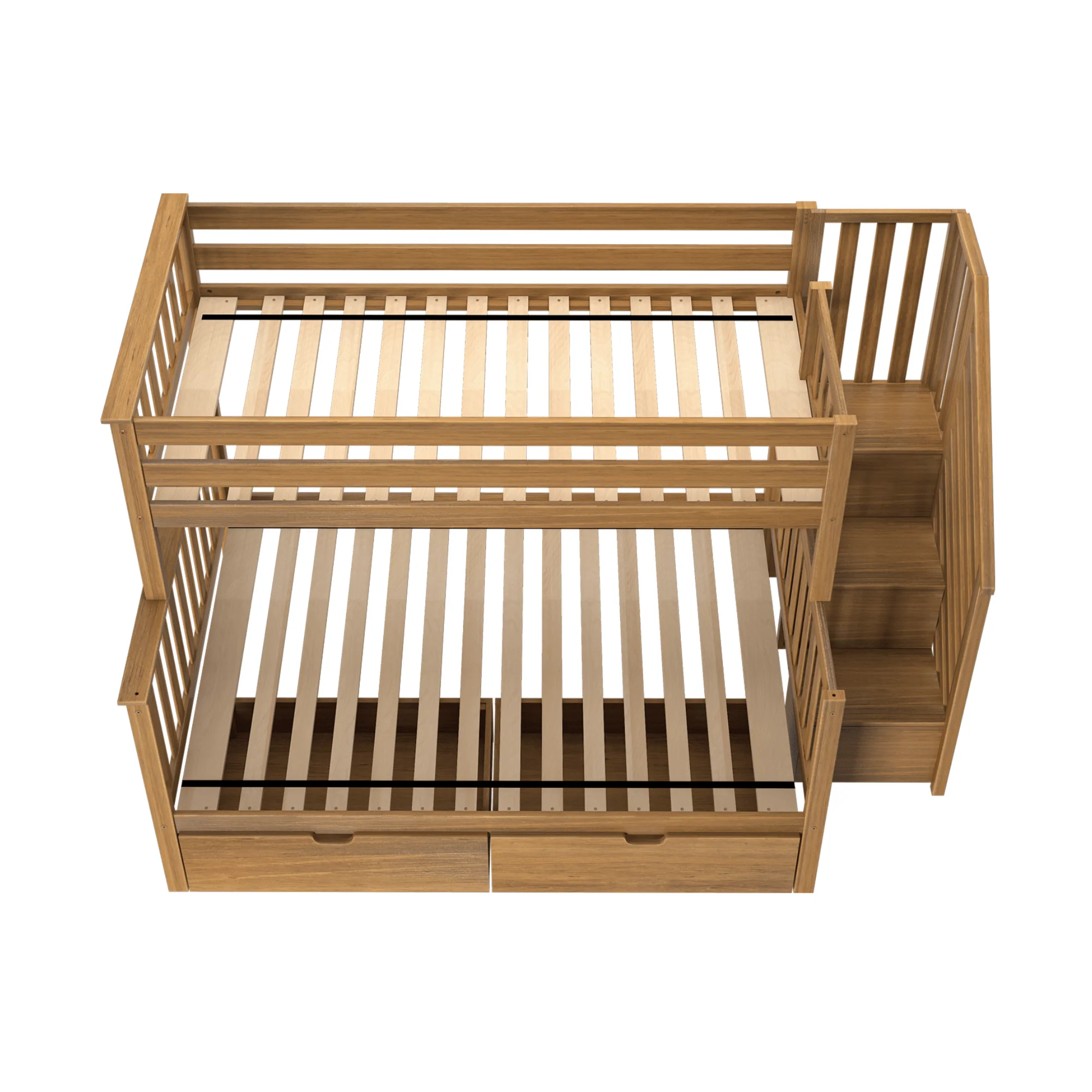 Twin Over Full Bunk Bed With Stairs & Storage Drawers - Image 11