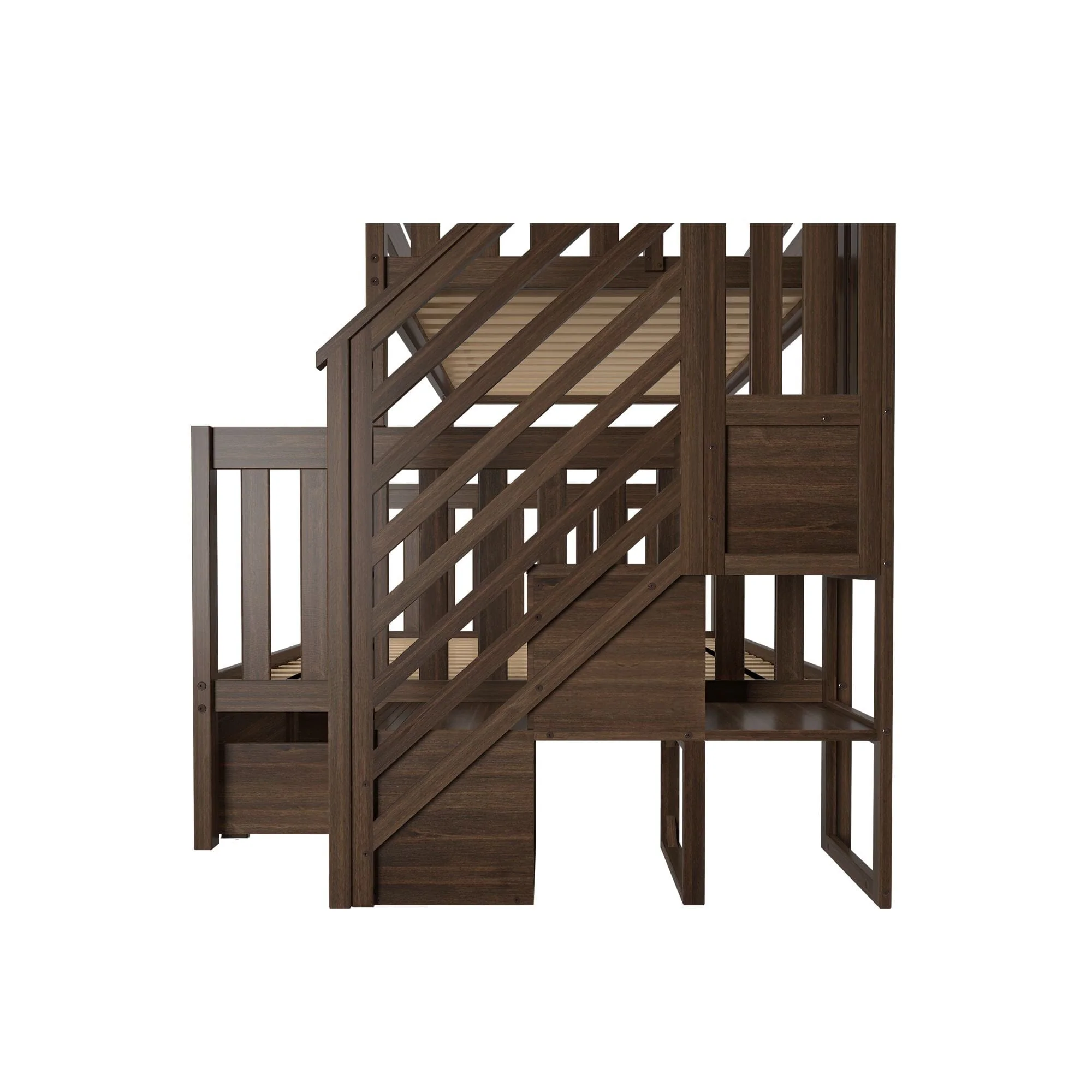Twin Over Full Bunk Bed With Stairs & Storage Drawers - Image 16