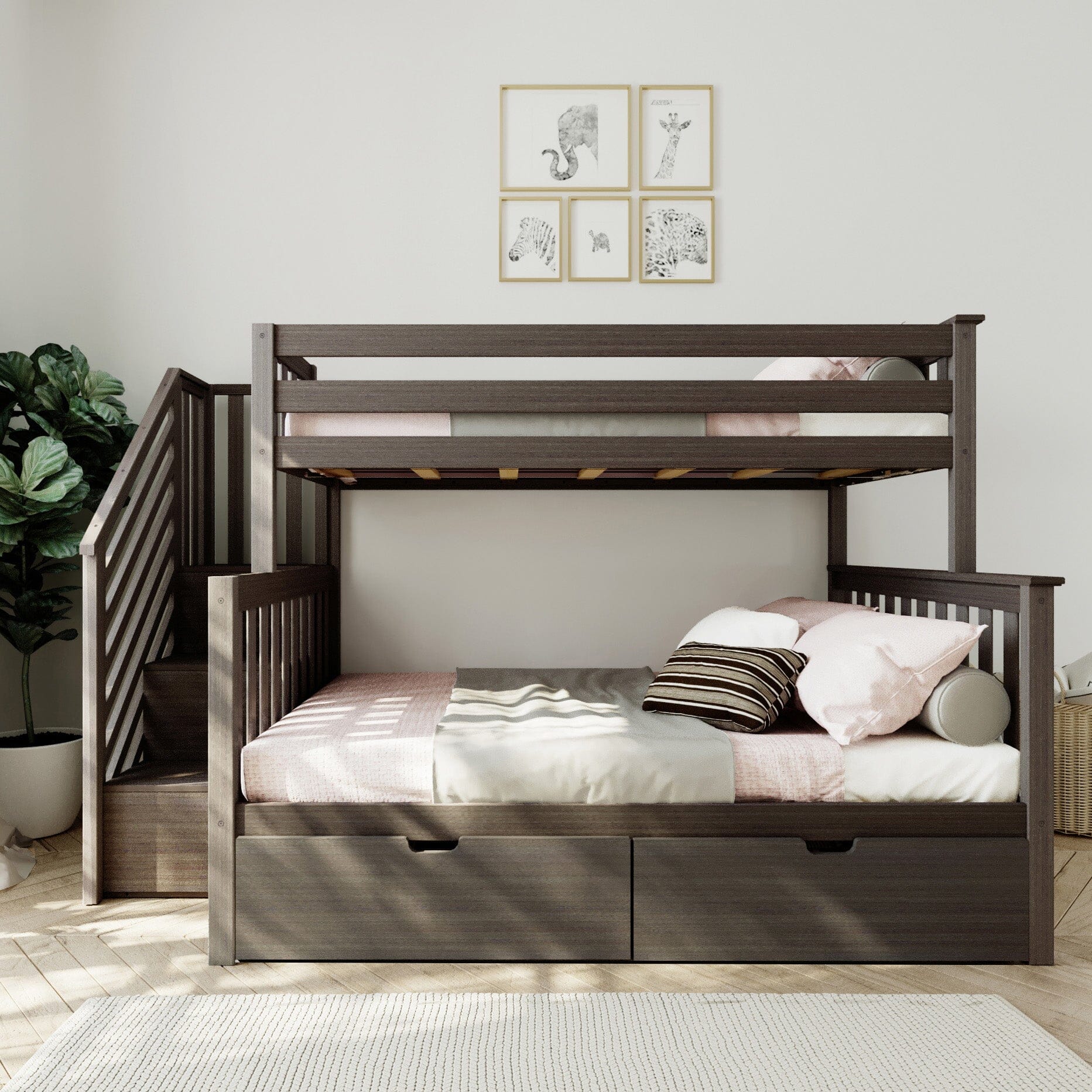 Twin Over Full Bunk Bed With Stairs & Storage Drawers - Image 5