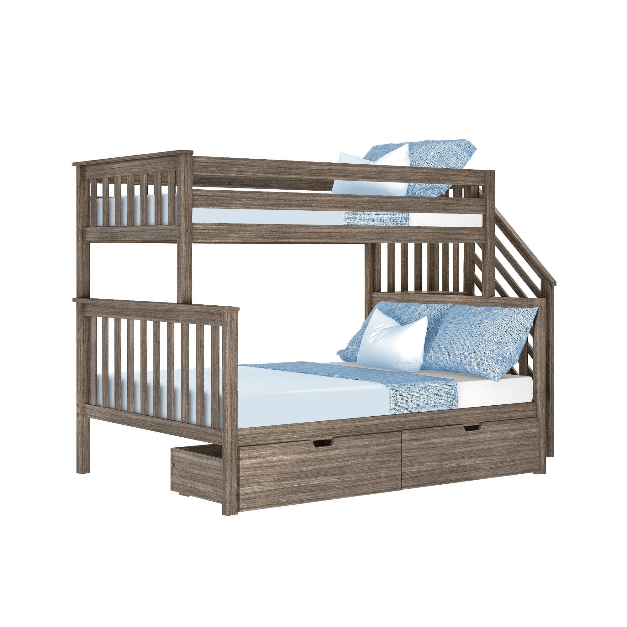 Twin Over Full Bunk Bed With Stairs & Storage Drawers - Image 9