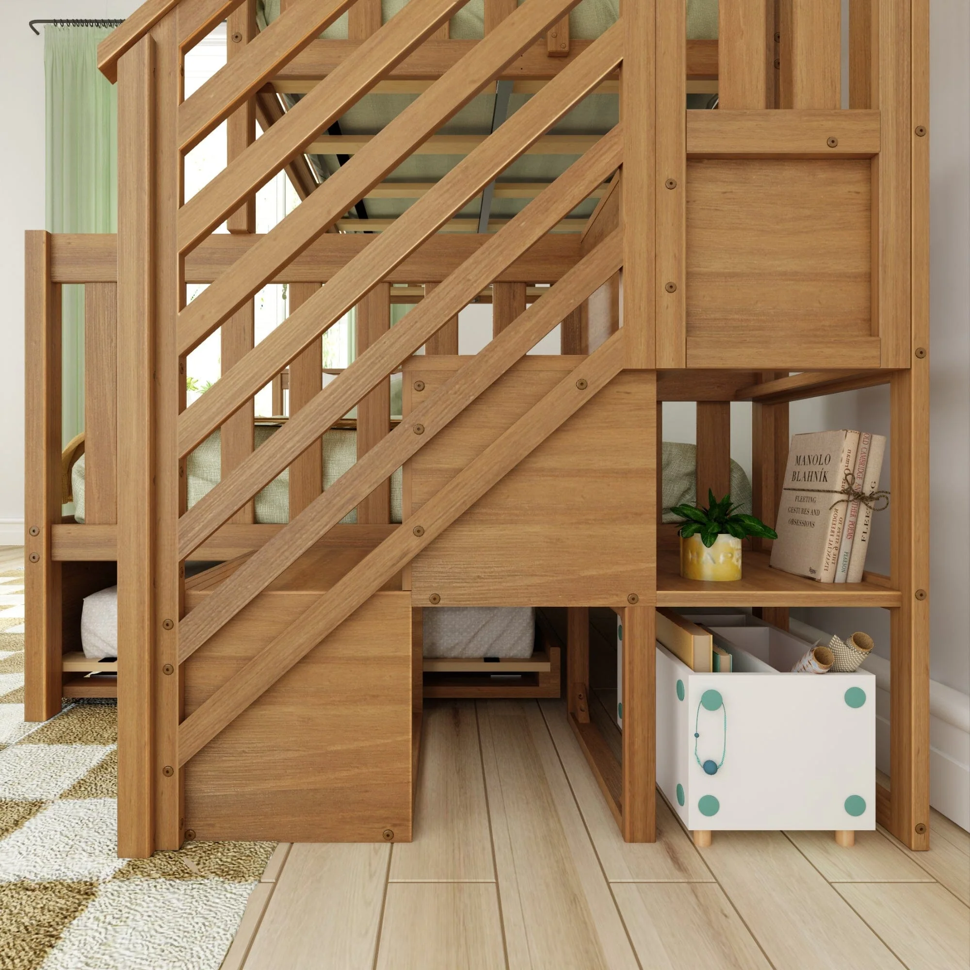 Twin Over Full Bunk Bed With Stairs & Trundle - Image 23