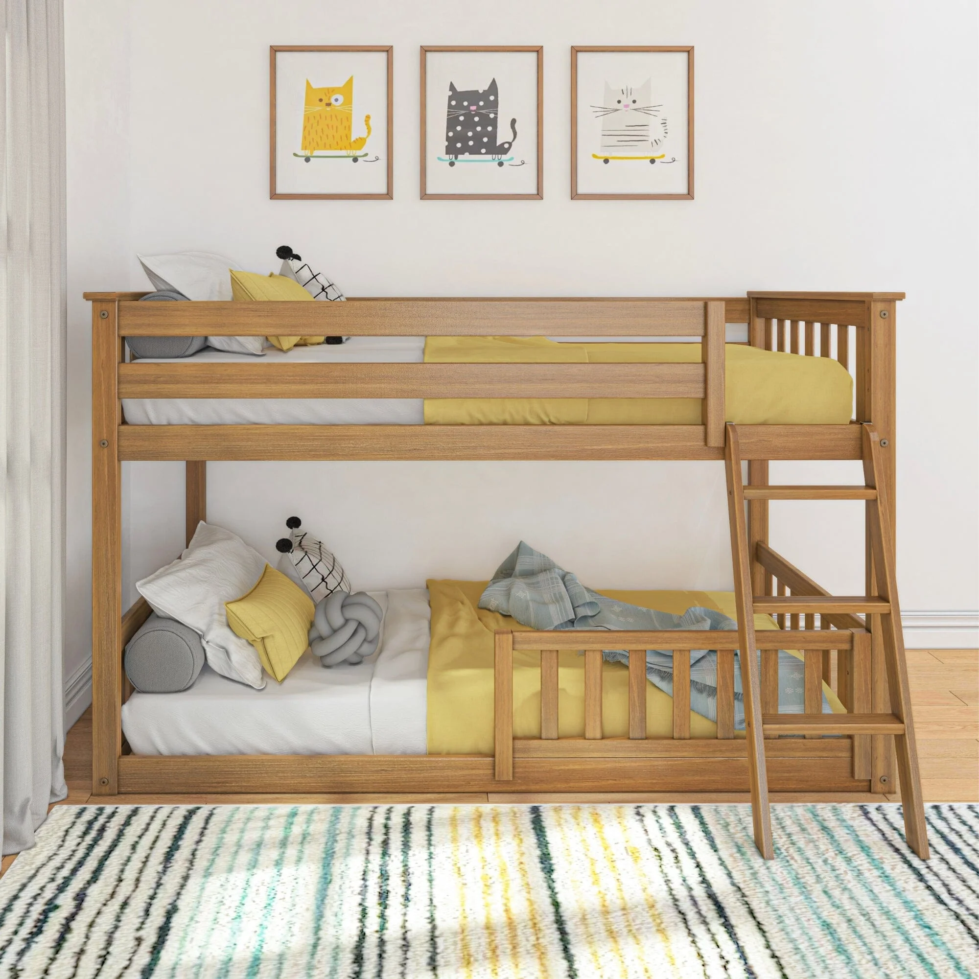Twin Over Twin Low Bunk With Guardrails - Image 31