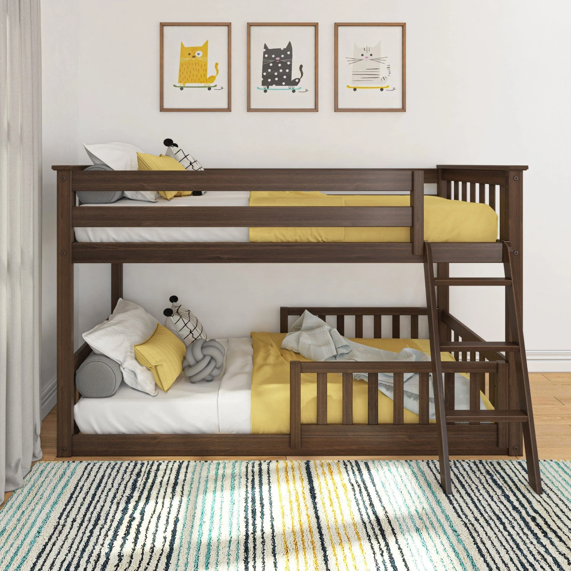 Twin Over Twin Low Bunk With Guardrails - Image 35