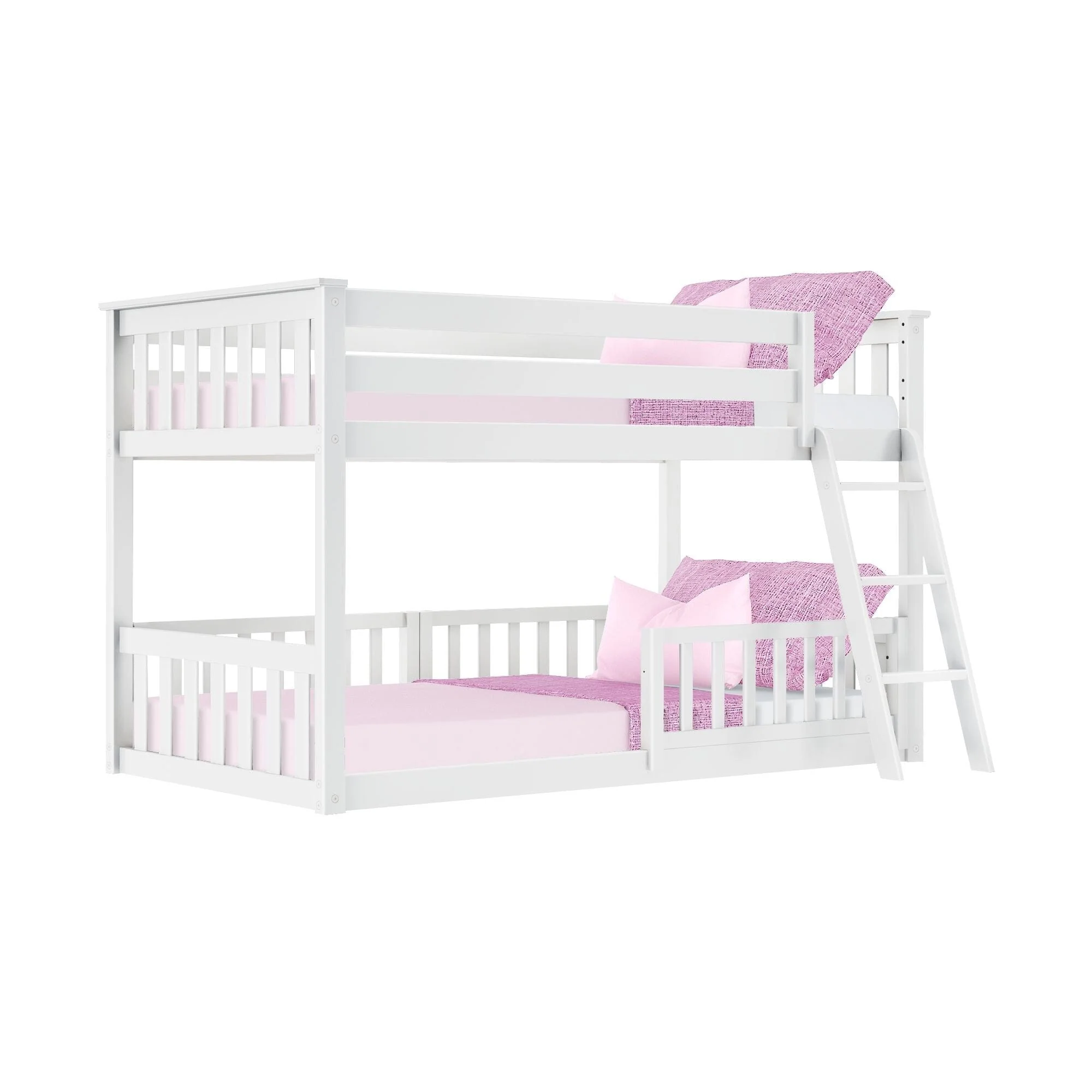 Twin Over Twin Low Bunk With Guardrails - Image 39