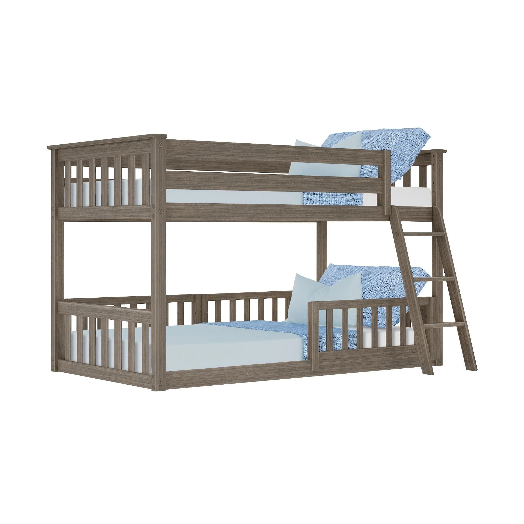 Twin Over Twin Low Bunk With Guardrails - Image 44