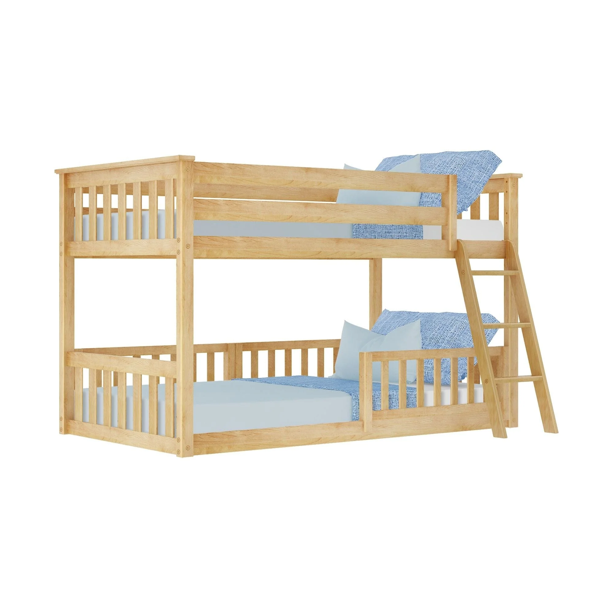 Twin Over Twin Low Bunk With Guardrails - Image 47