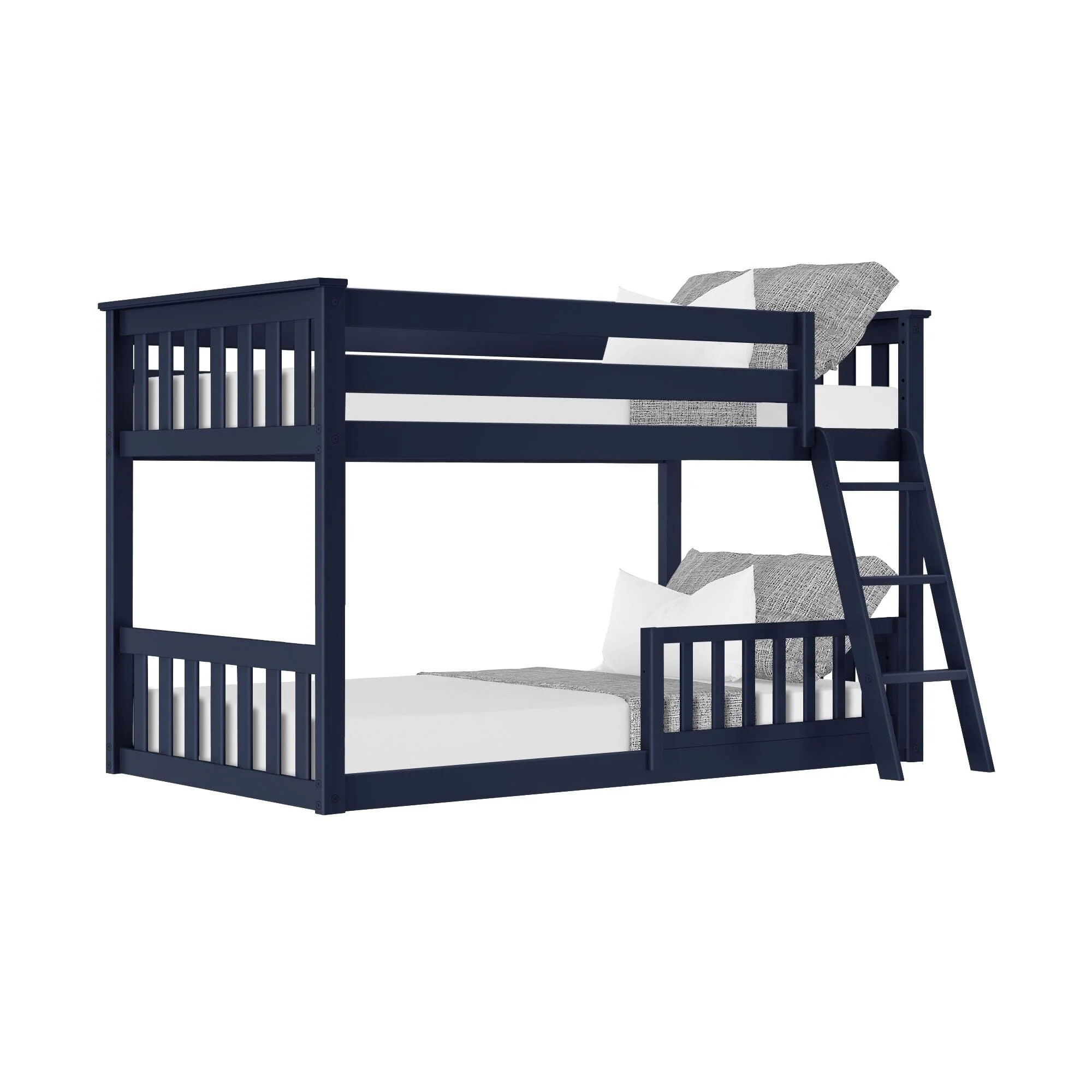 Twin Over Twin Low Bunk With Guardrails - Image 48