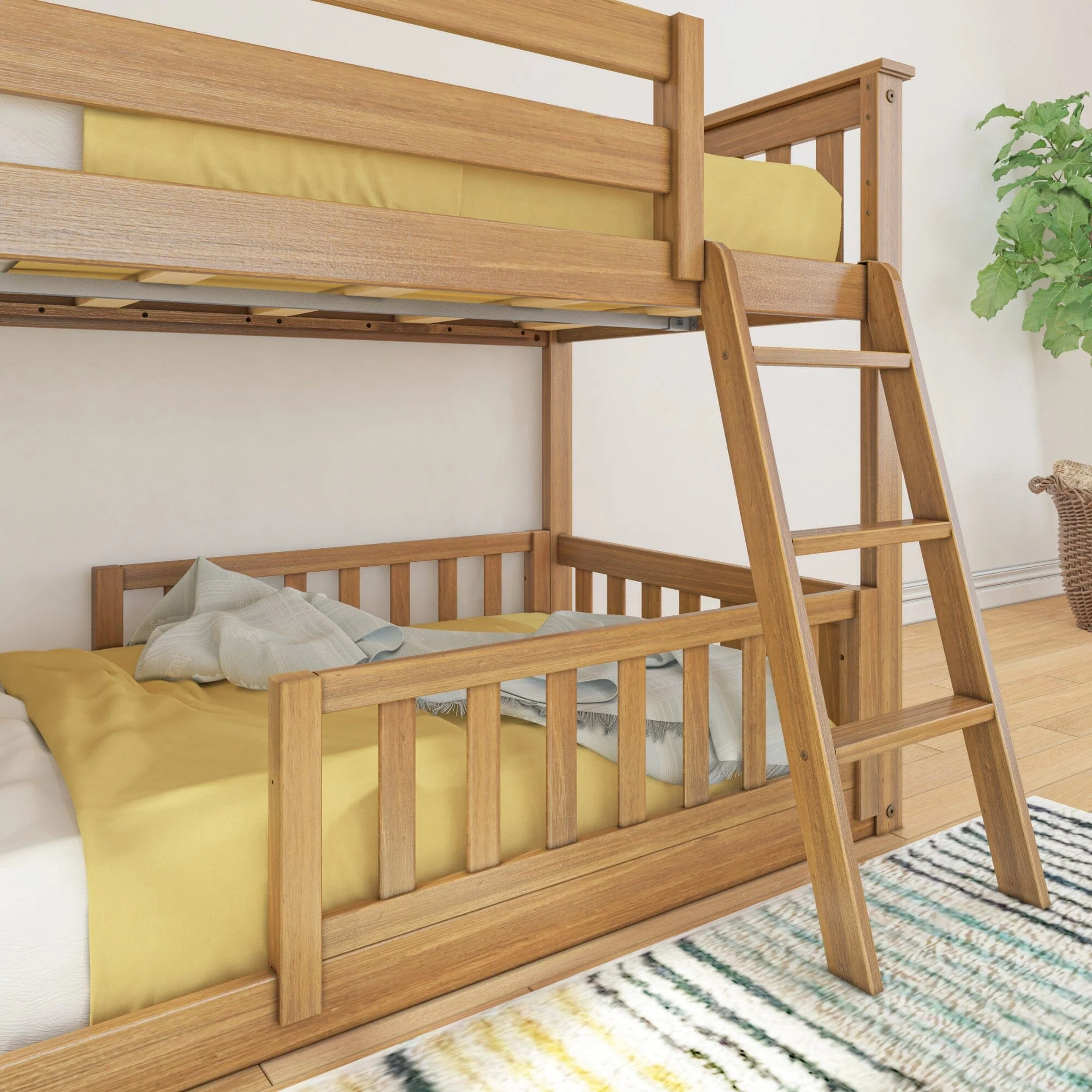 Twin Over Twin Low Bunk With Guardrails - Image 91