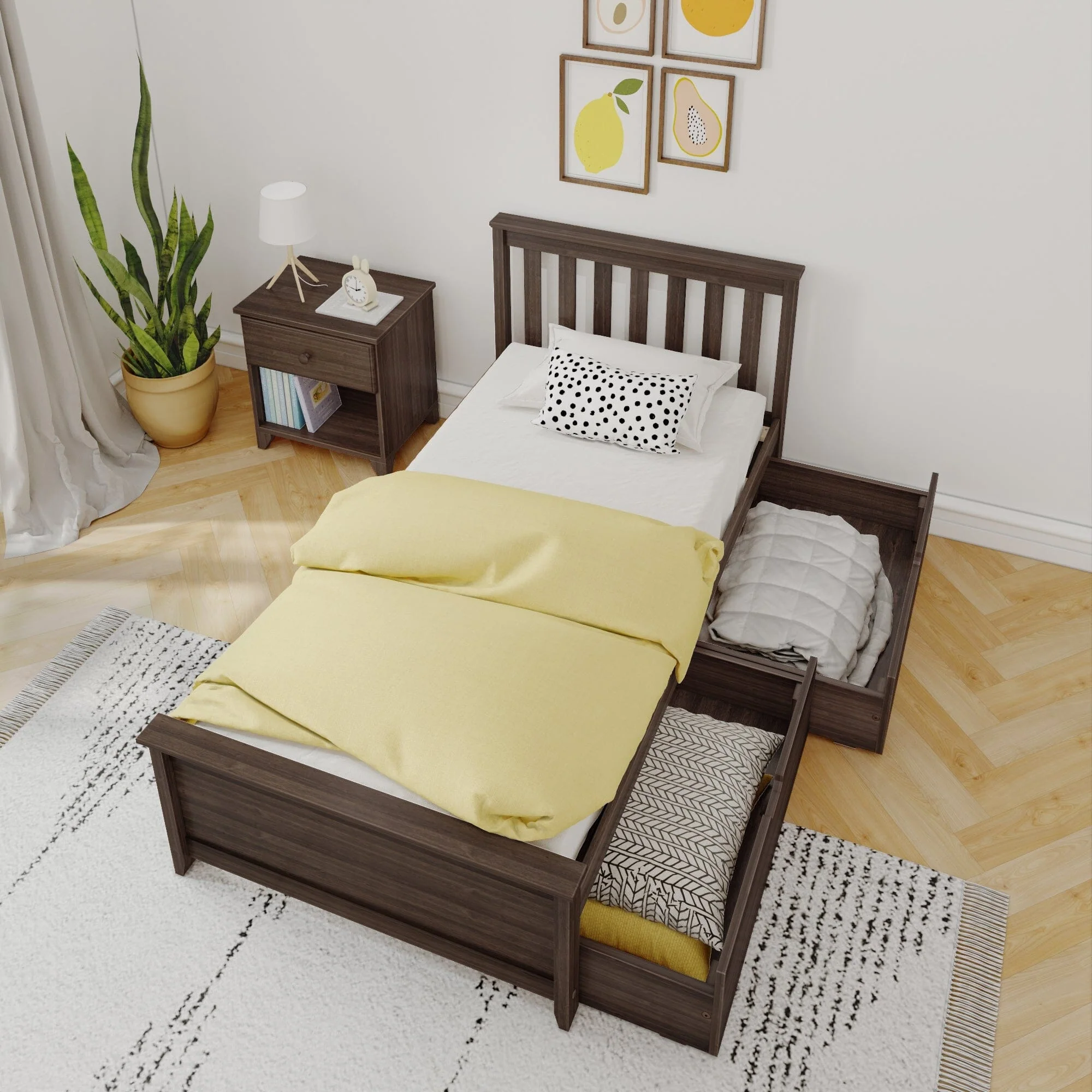Twin Slatted Bed With Storage Drawers - Image 34