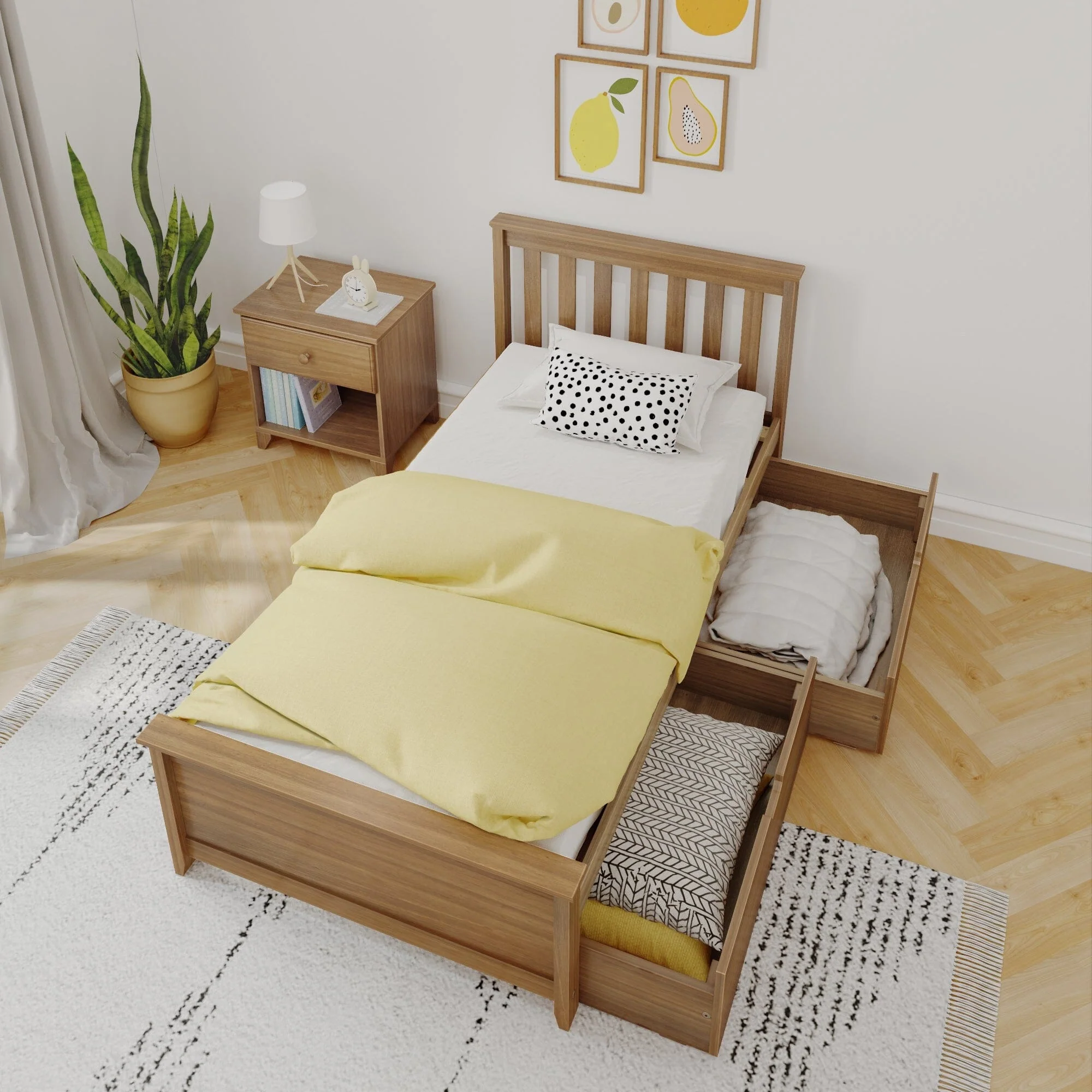 Twin Slatted Bed With Storage Drawers - Image 35