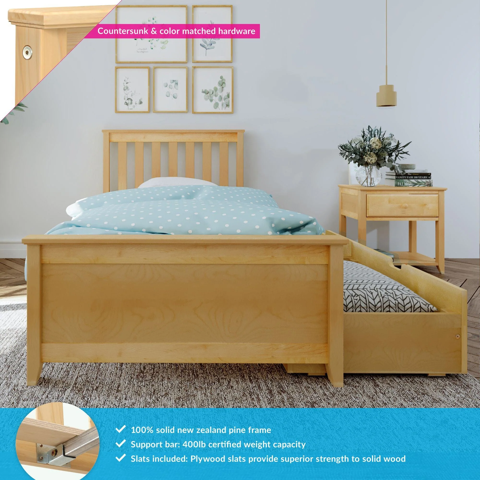 Twin Slatted Bed With Storage Drawers - Image 7