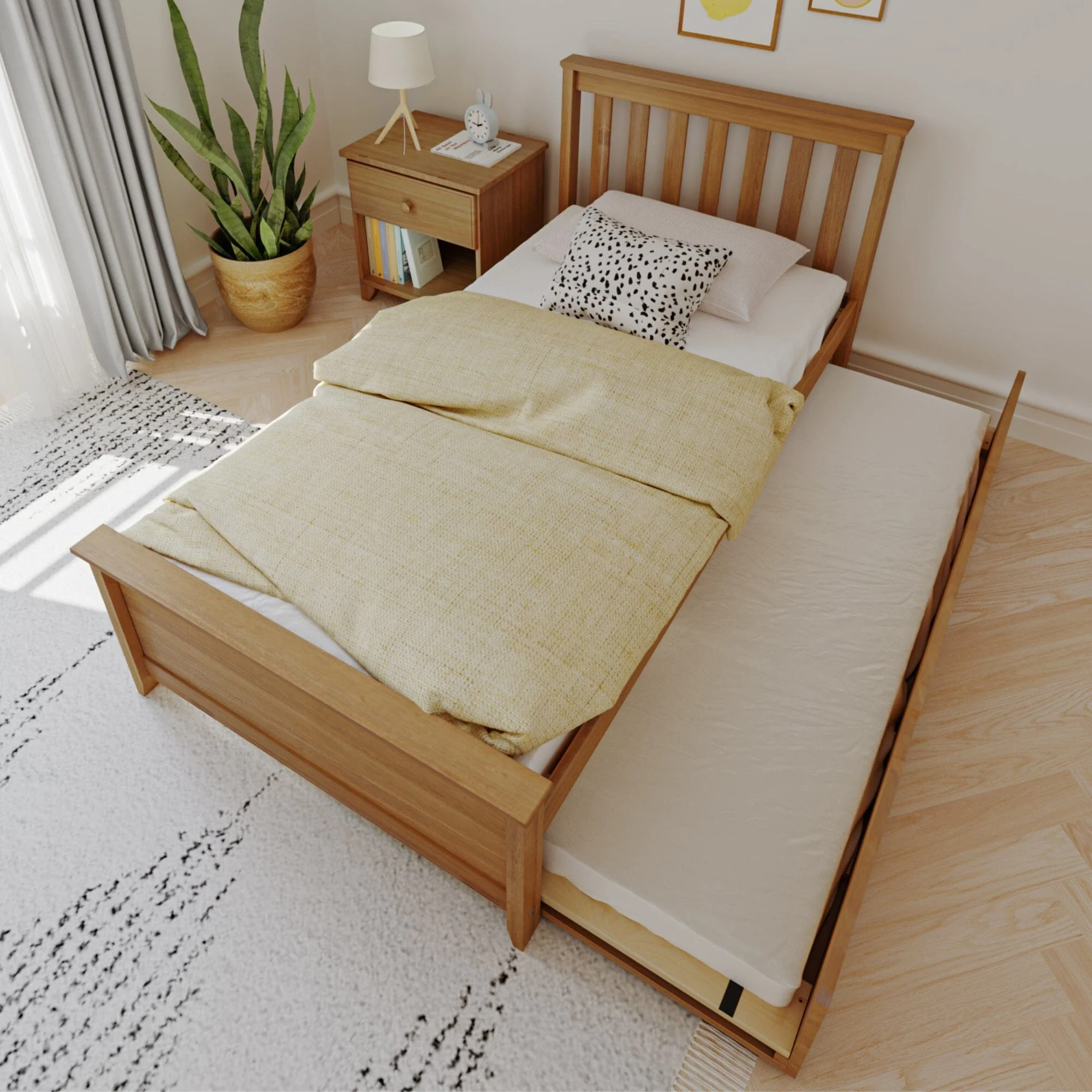 Twin Slatted Bed With Trundle - Image 35