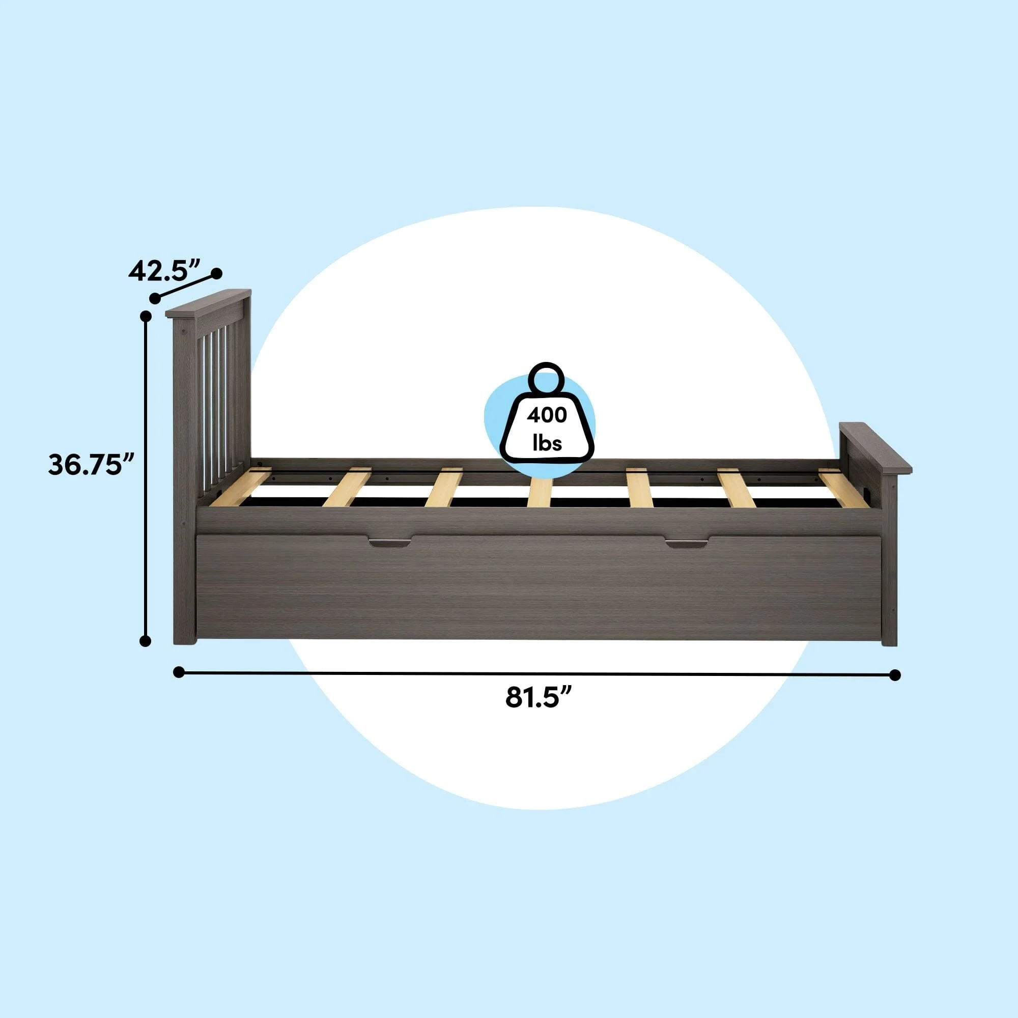 Twin Slatted Bed With Trundle - Image 43
