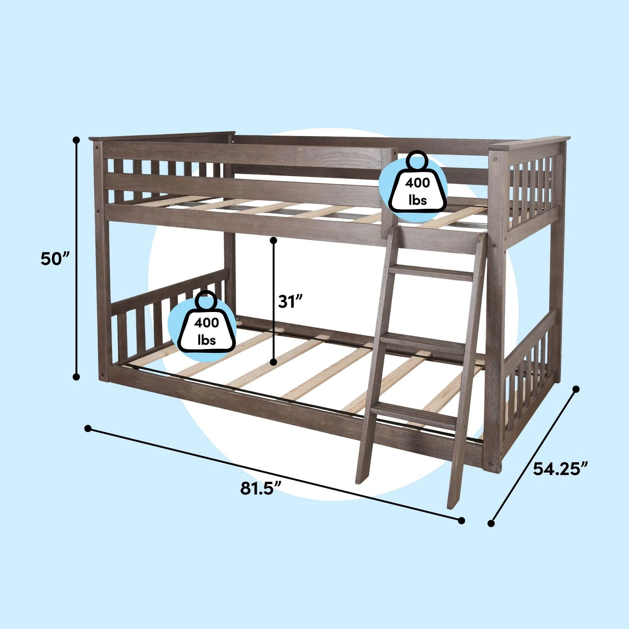 Twin Over Twin Low Bunk Bed - Image 39