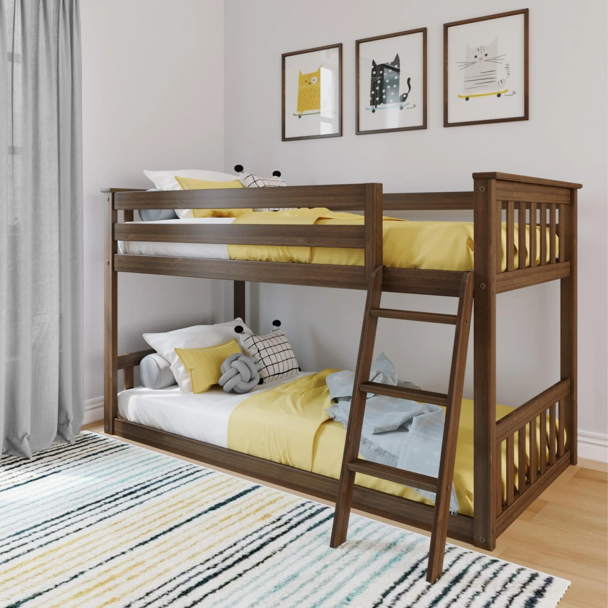 Twin Over Twin Low Bunk Bed - Image 6