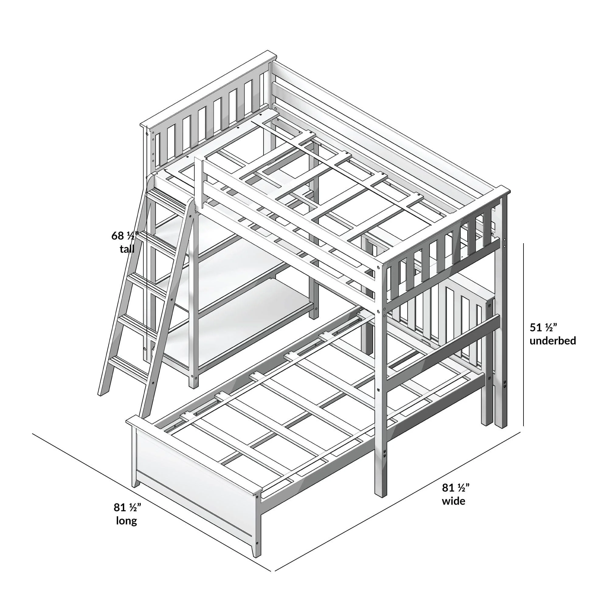 Twin Over Twin L-Shaped Bunk Bed With Bookcase - Image 14
