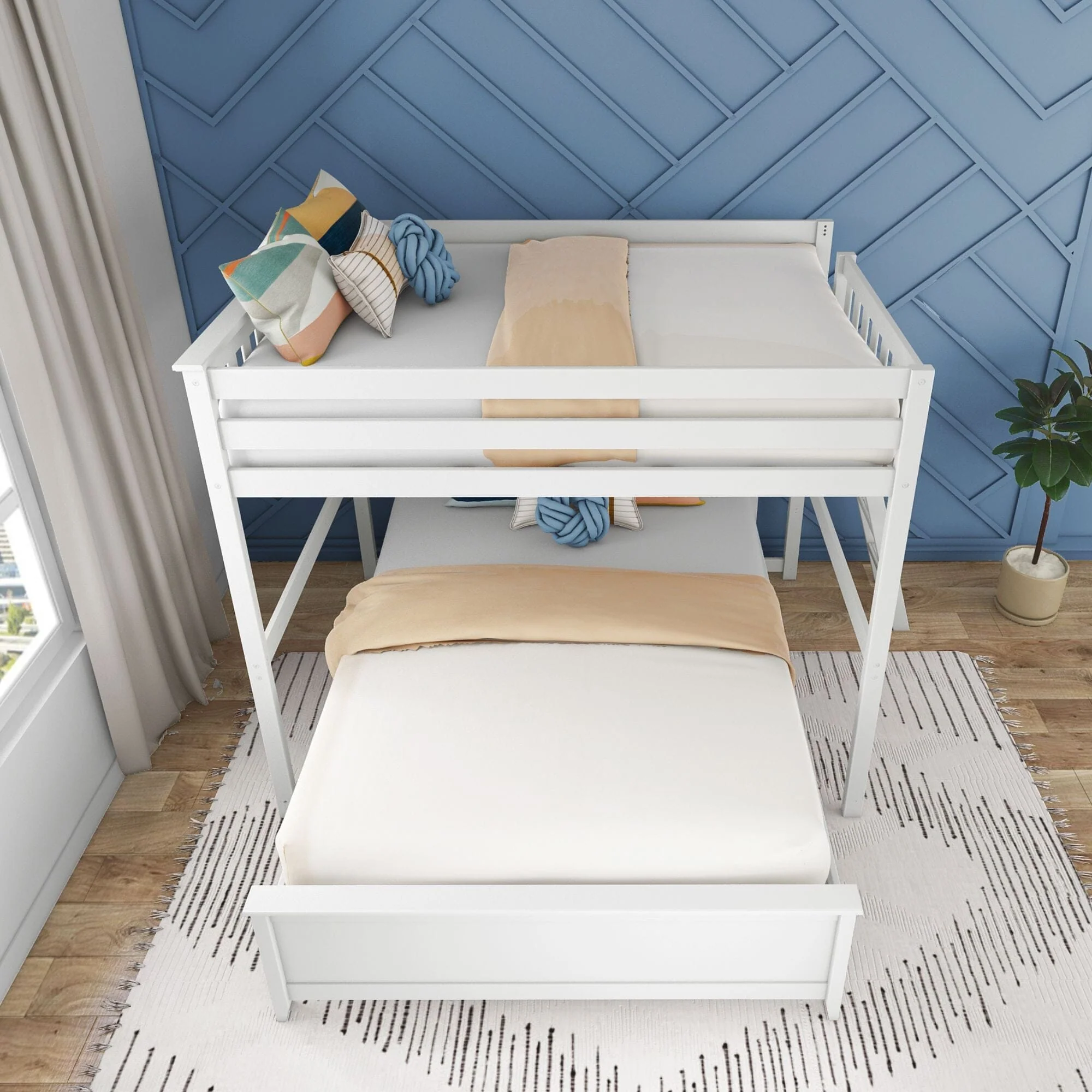 Full Over Queen L-Shaped Bunk Bed - Image 13