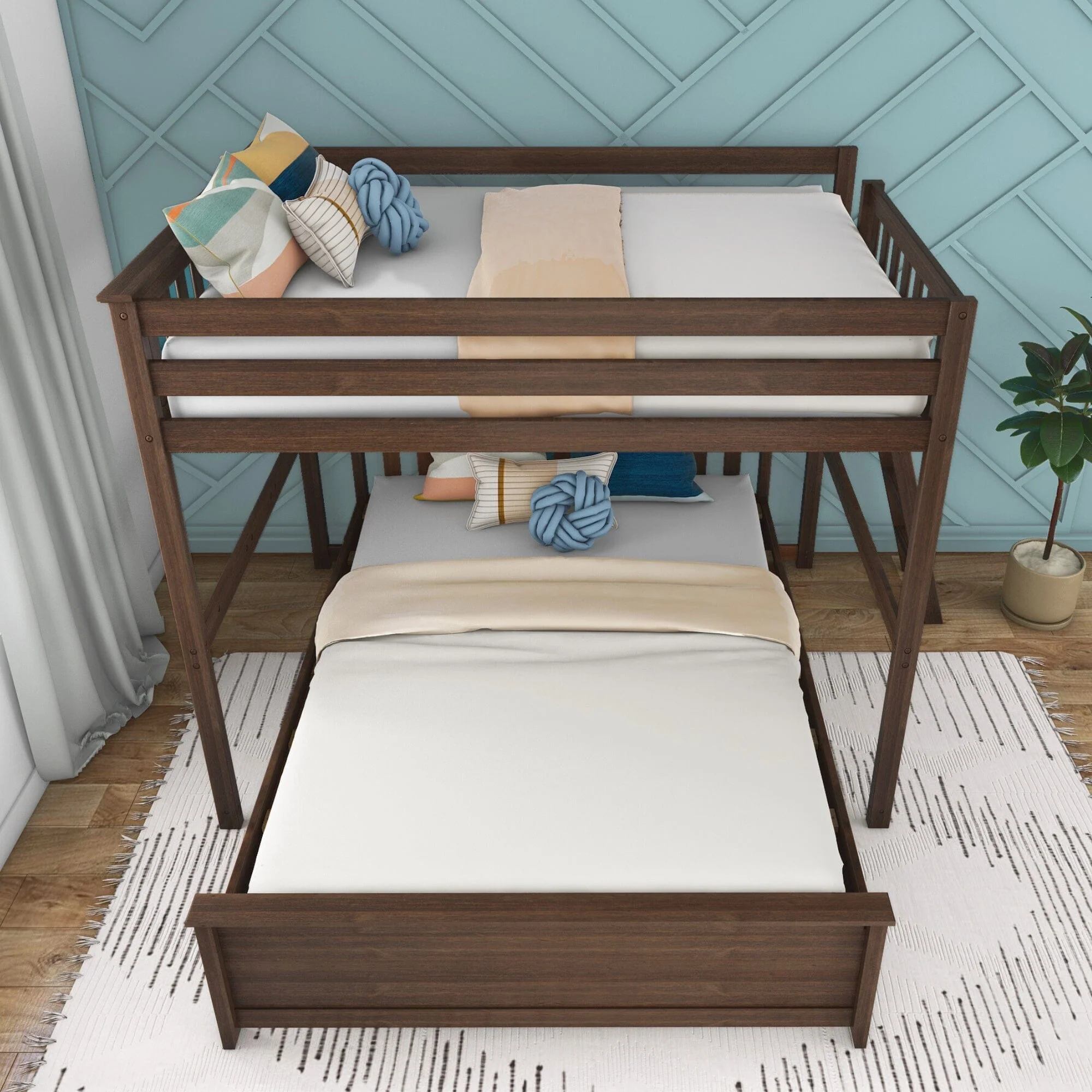 Full Over Queen L-Shaped Bunk Bed - Image 19