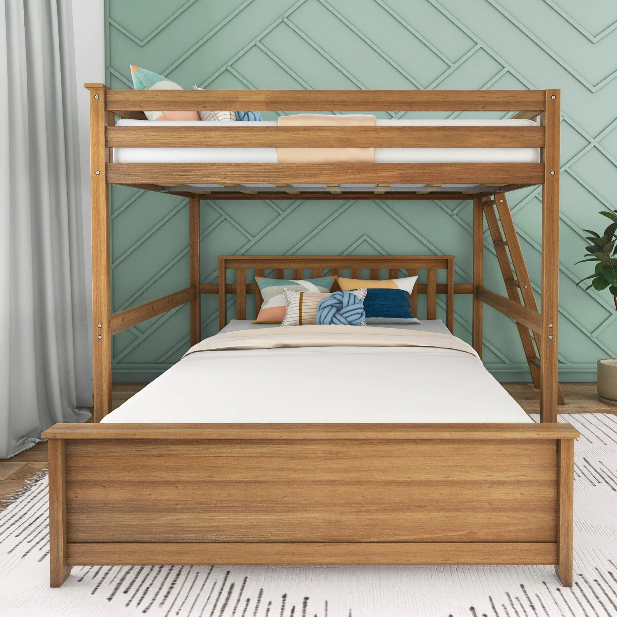 Full Over Queen L-Shaped Bunk Bed - Image 6