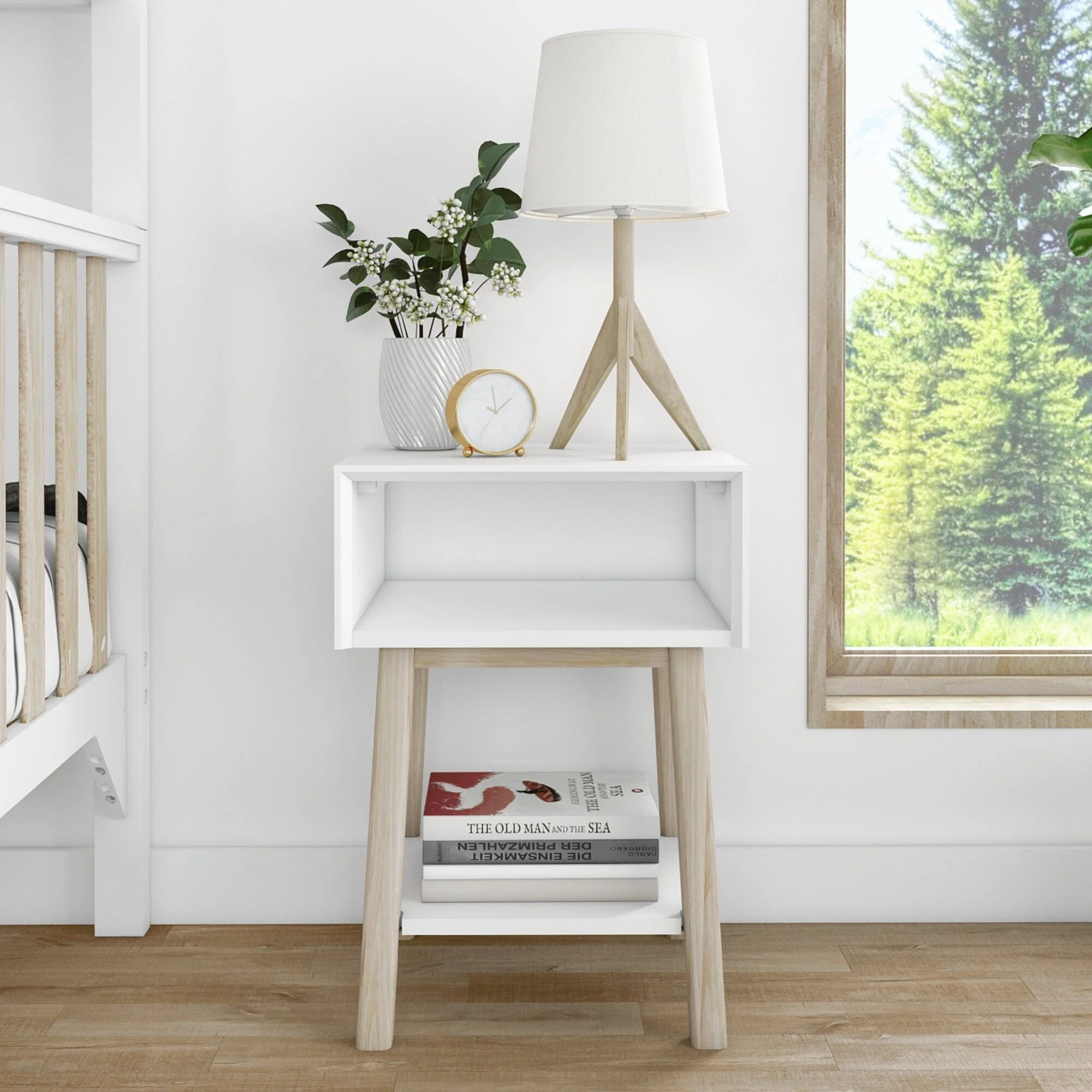 Mid-Century Modern Cubby Nightstand - Image 7