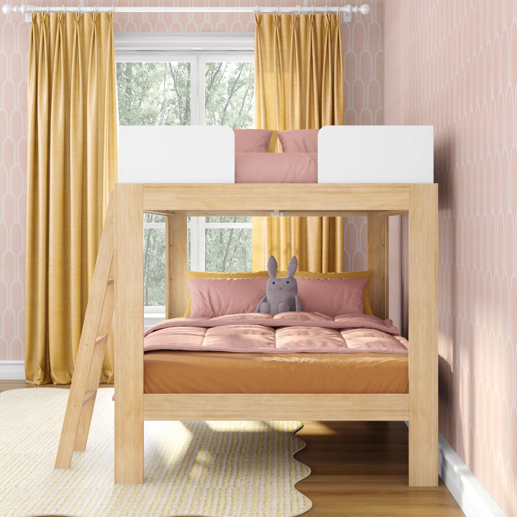 Mid-Century Modern Full Over Full Bunk Bed - Image 20