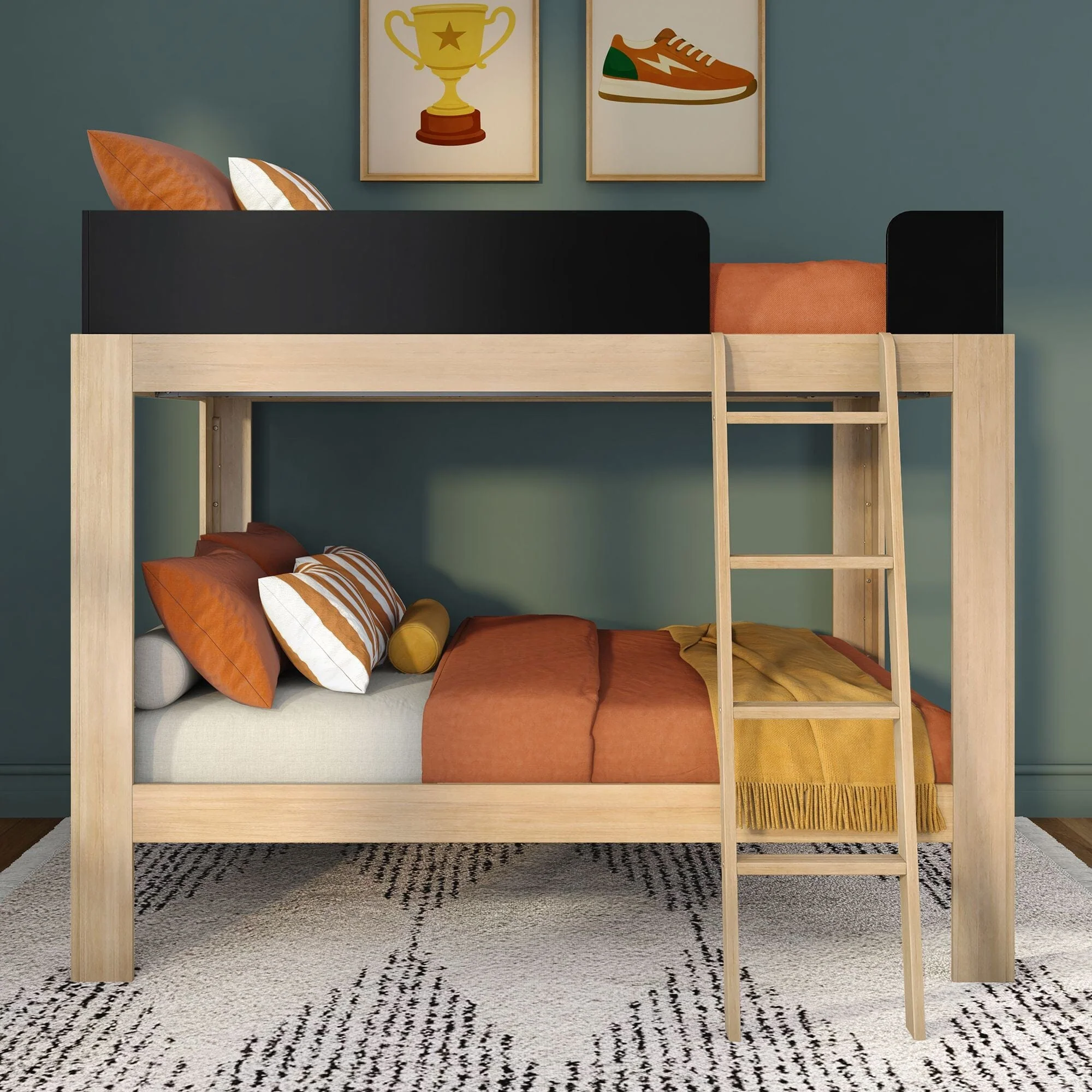 Mid-Century Modern Full Over Full Bunk Bed - Image 7