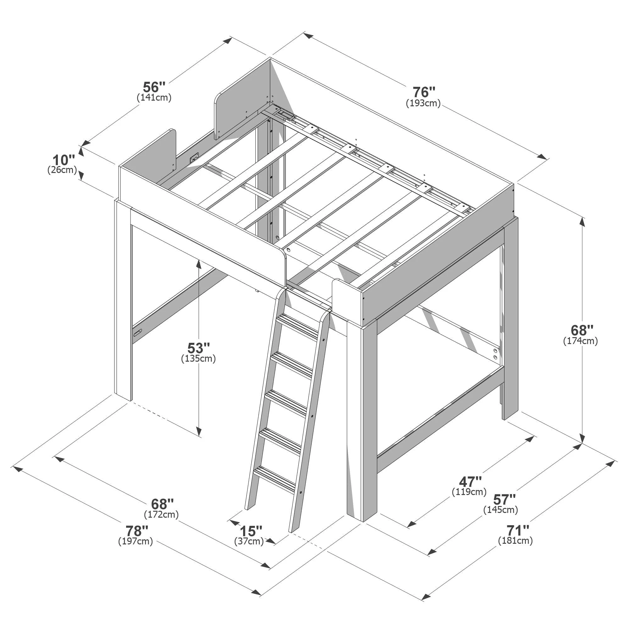 Mid-Century Modern Full Loft Bed - Image 25