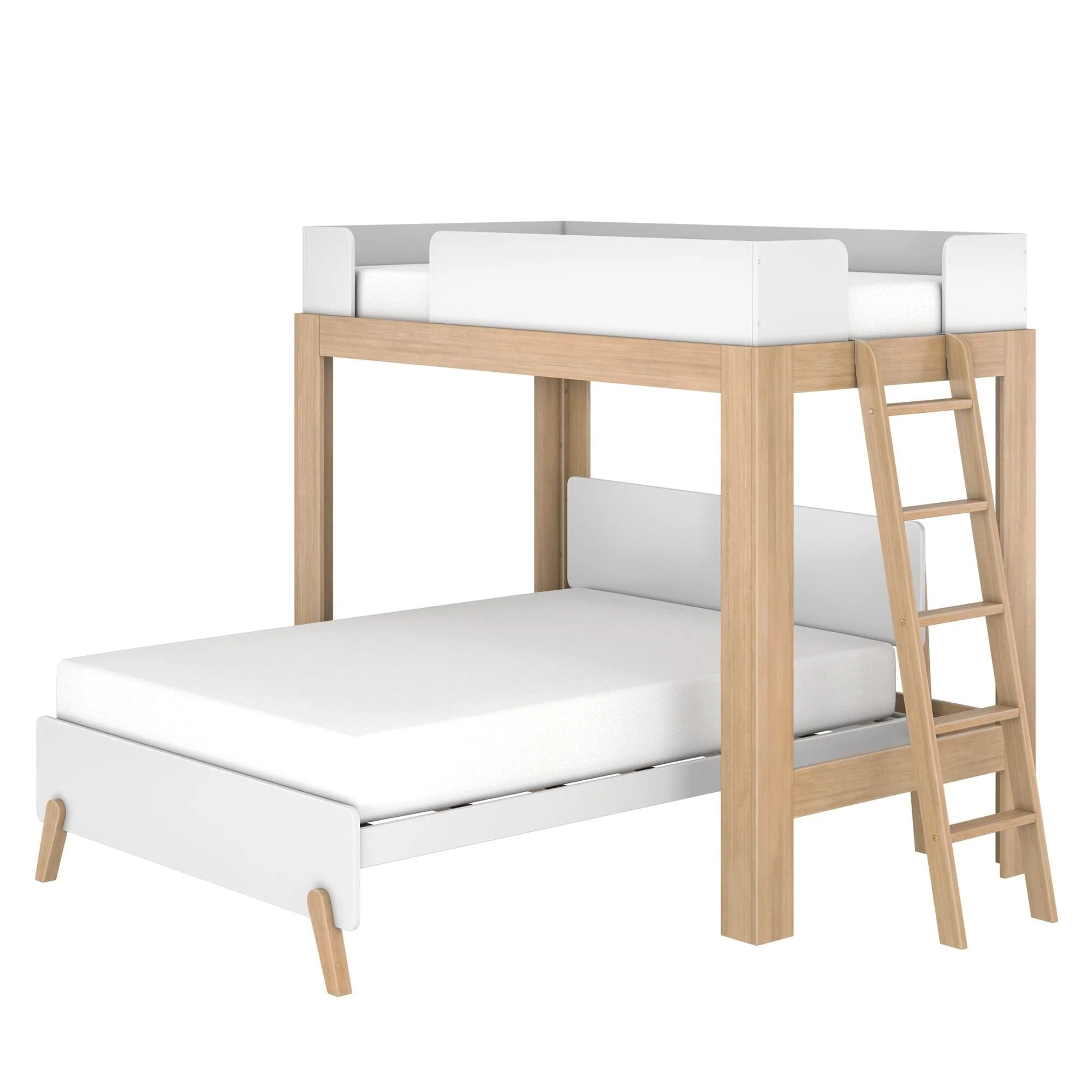 Mid-Century Modern Twin Over Full L-Shaped Bunk Bed - Image 13