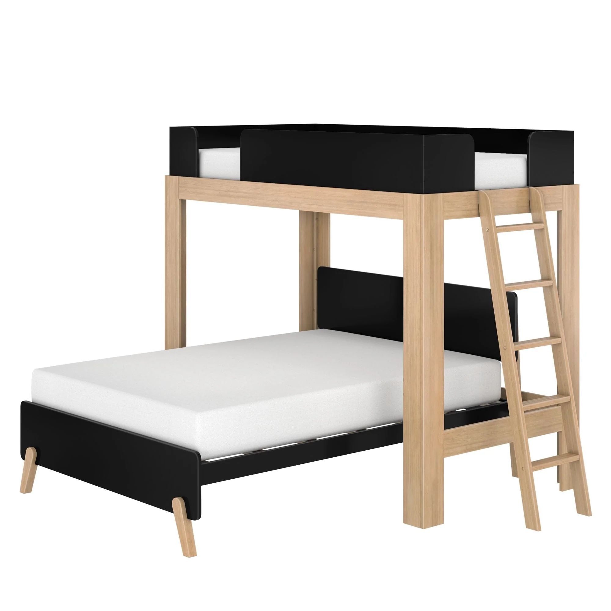 Mid-Century Modern Twin Over Full L-Shaped Bunk Bed - Image 14