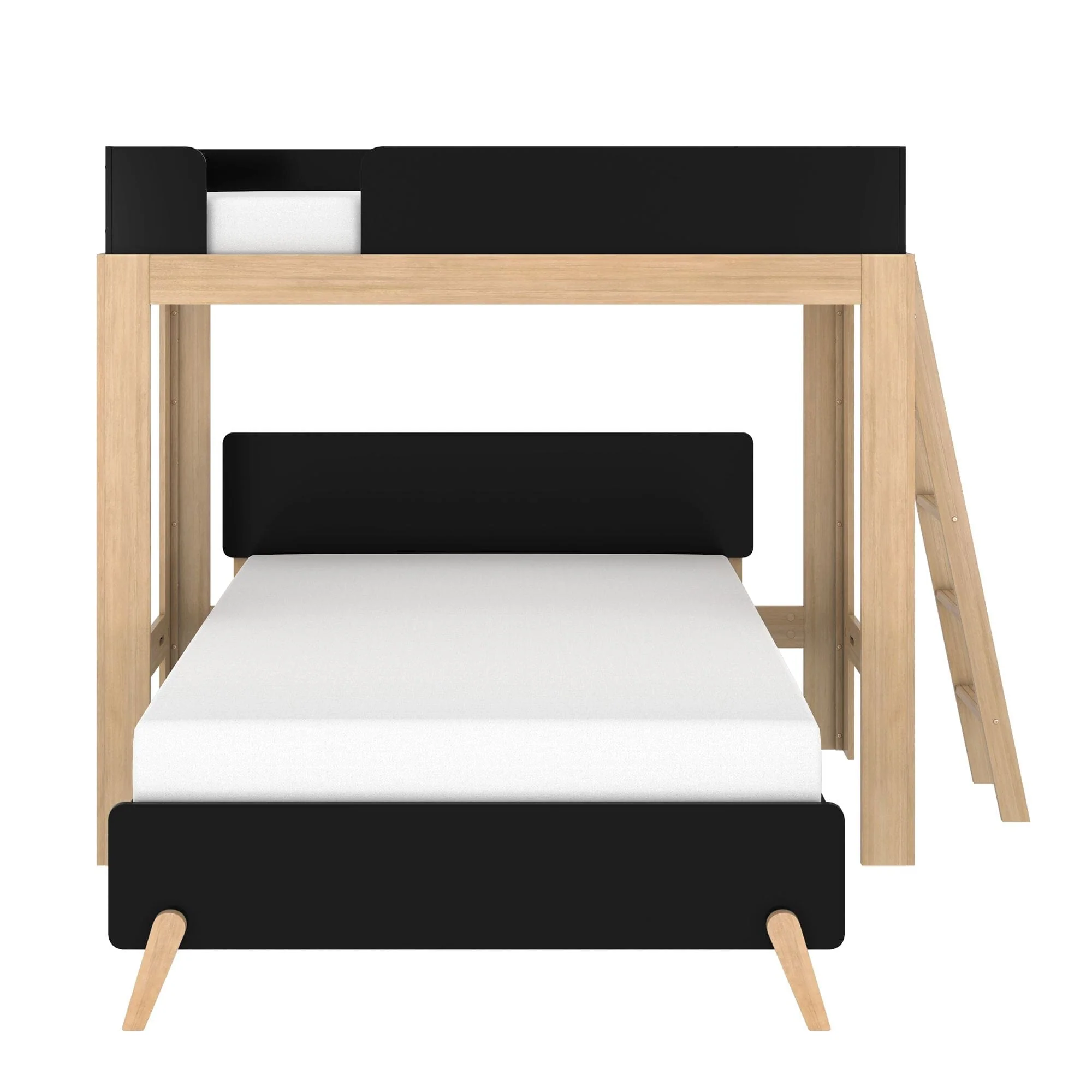 Mid-Century Modern Twin Over Full L-Shaped Bunk Bed - Image 19