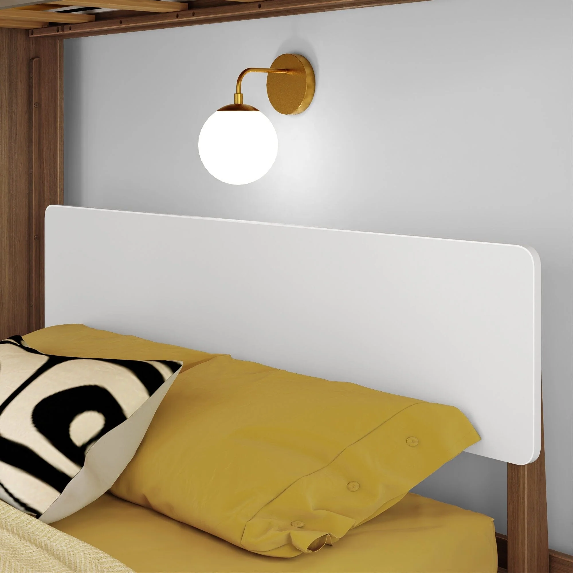 Mid-Century Modern Twin Over Full L-Shaped Bunk Bed - Image 21