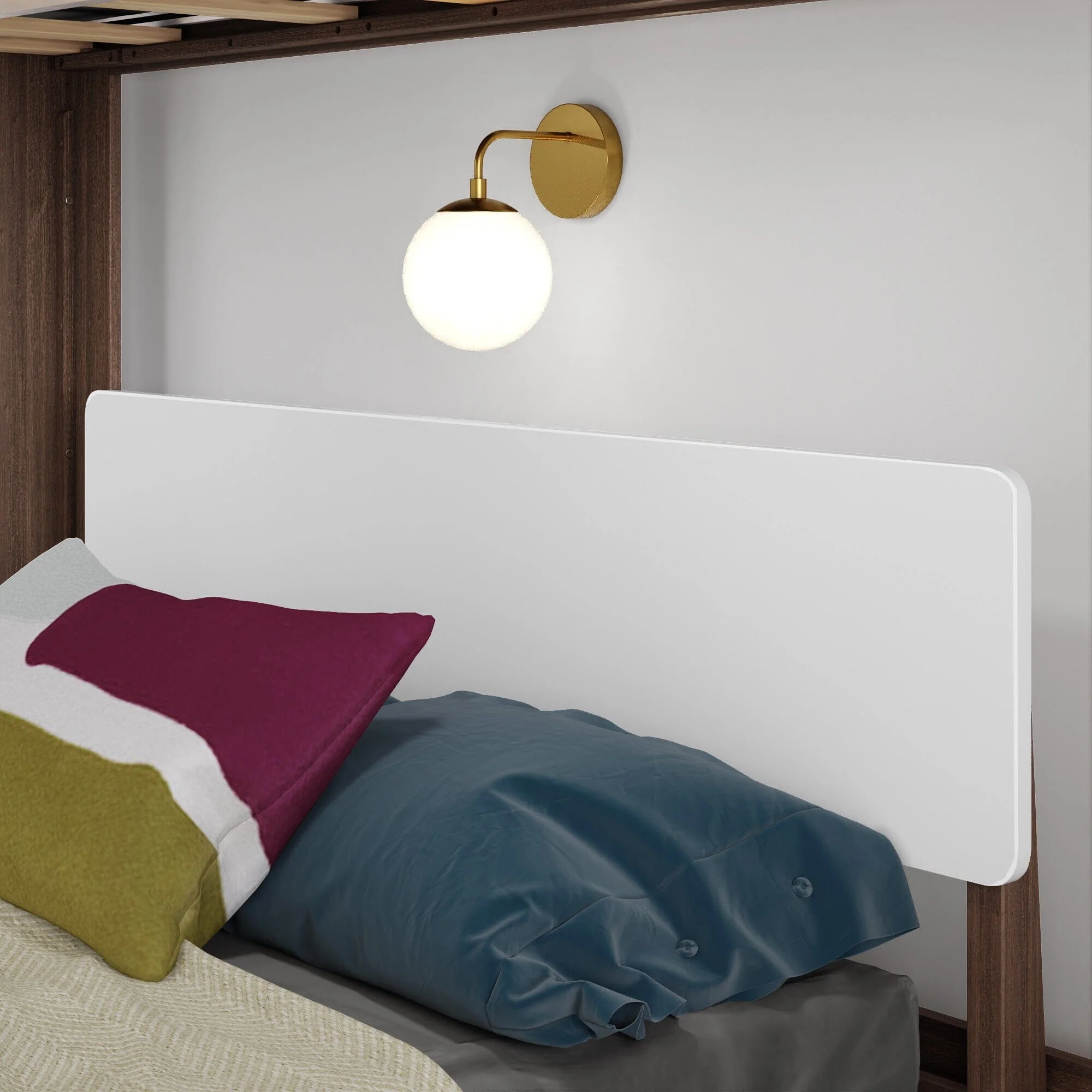 Mid-Century Modern Twin Over Full L-Shaped Bunk Bed - Image 22
