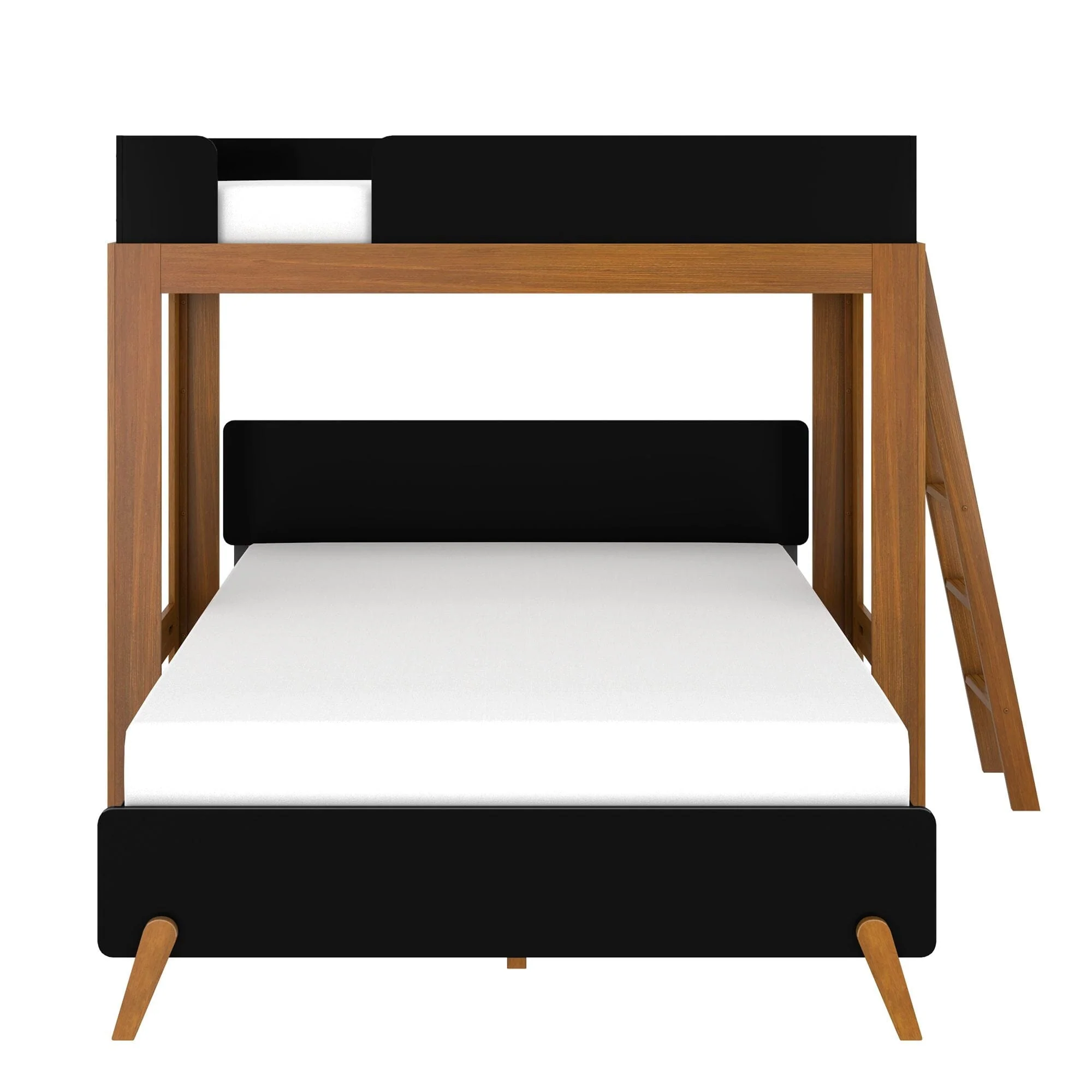 Mid-Century Modern Twin Over Queen L-Shaped Bunk Bed - Image 19