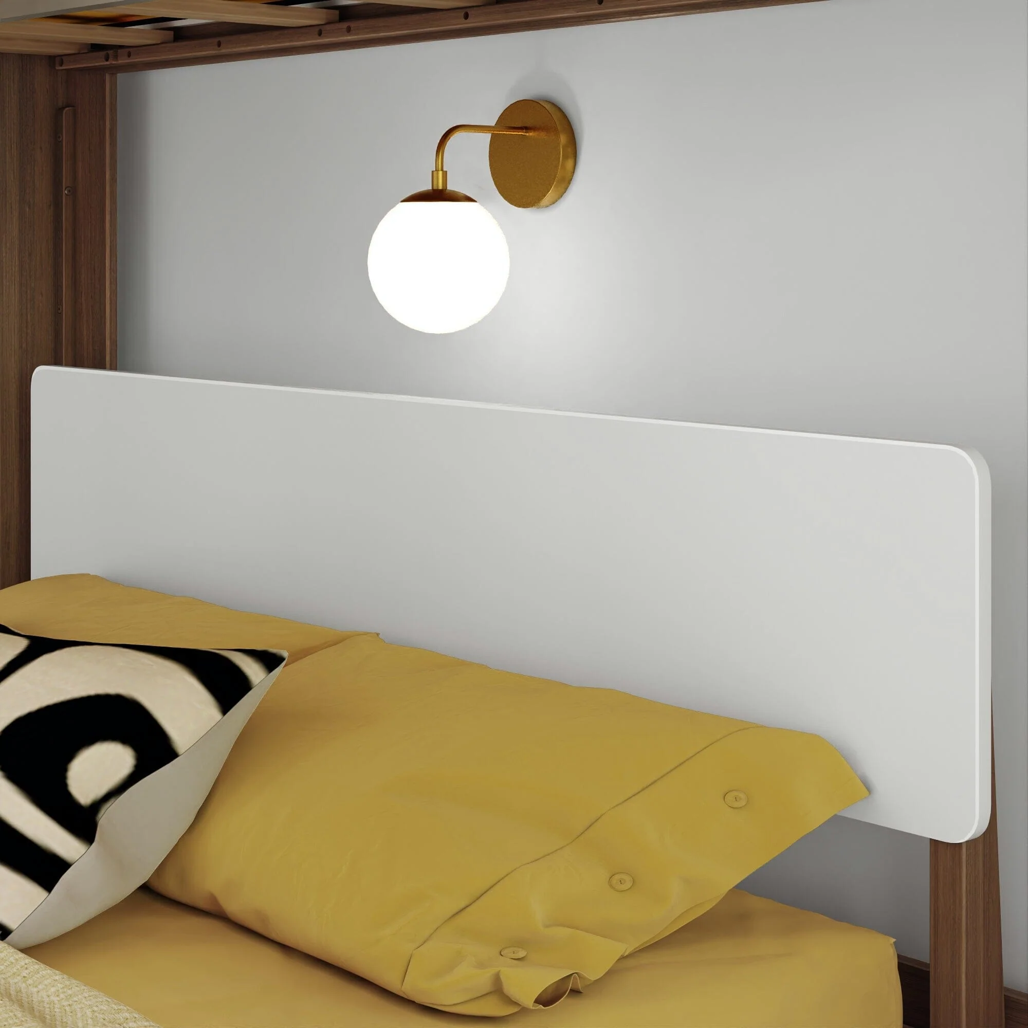 Mid-Century Modern Twin Over Queen L-Shaped Bunk Bed - Image 22
