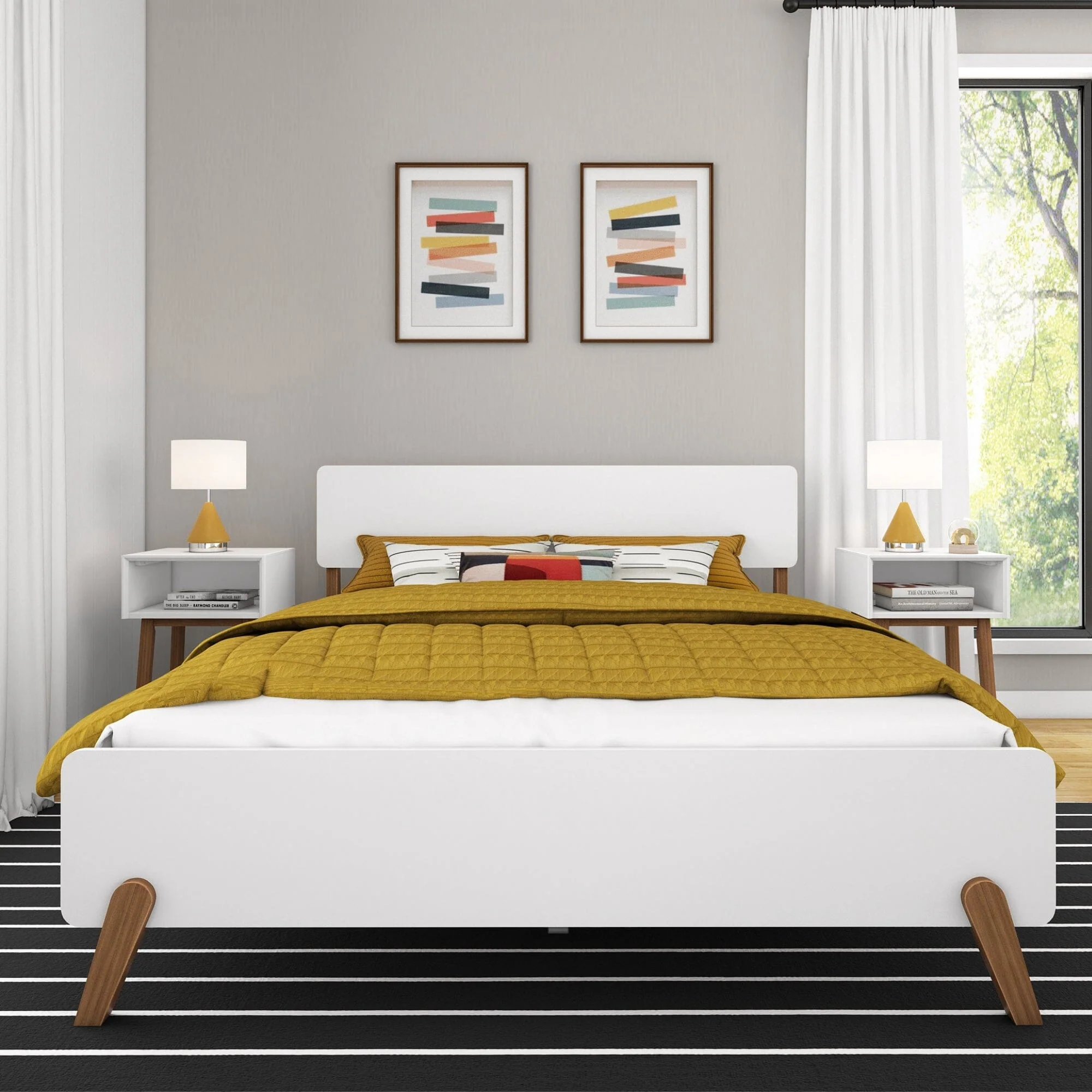 Mid-Century Modern Queen Bed - Image 6