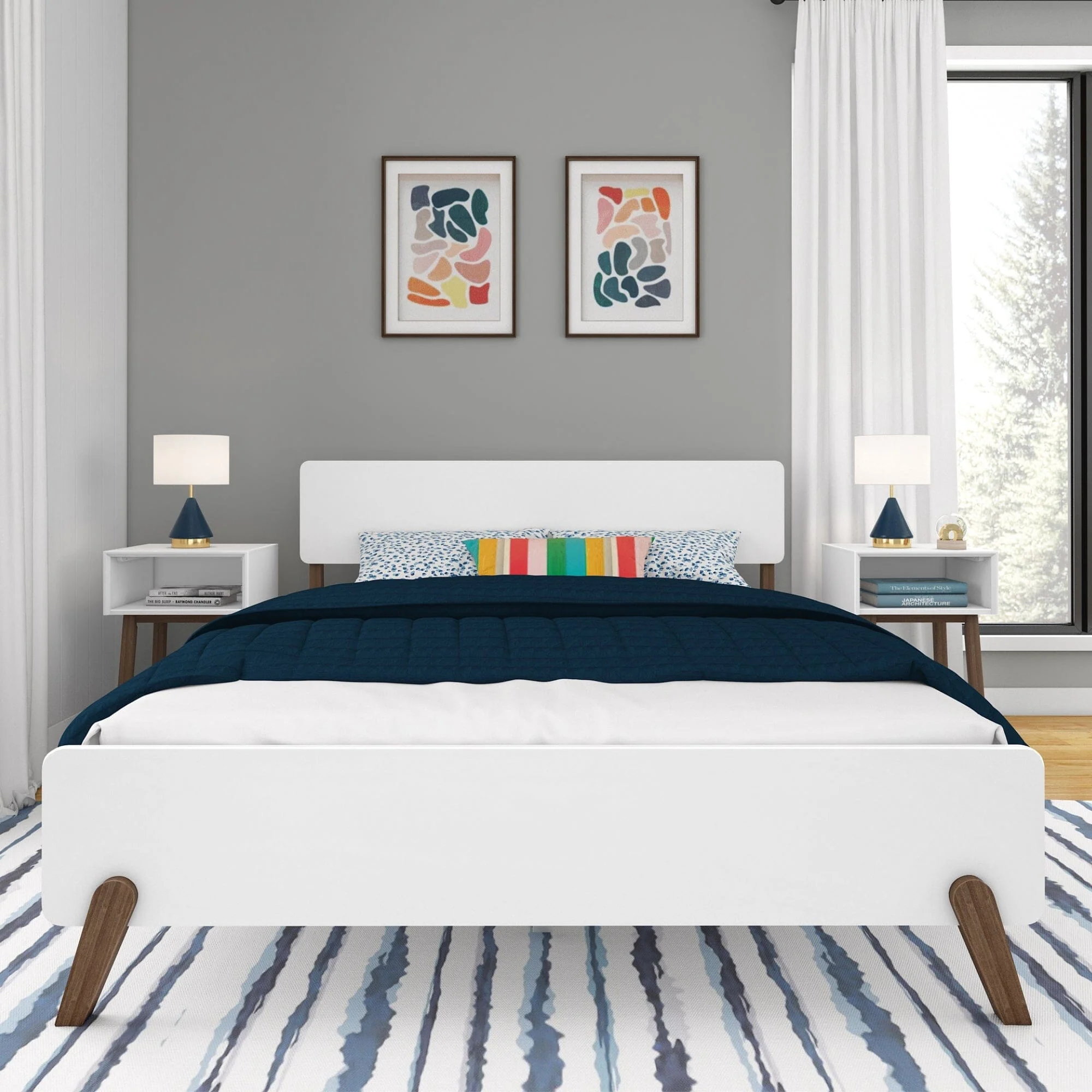 Mid-Century Modern Queen Bed - Image 9
