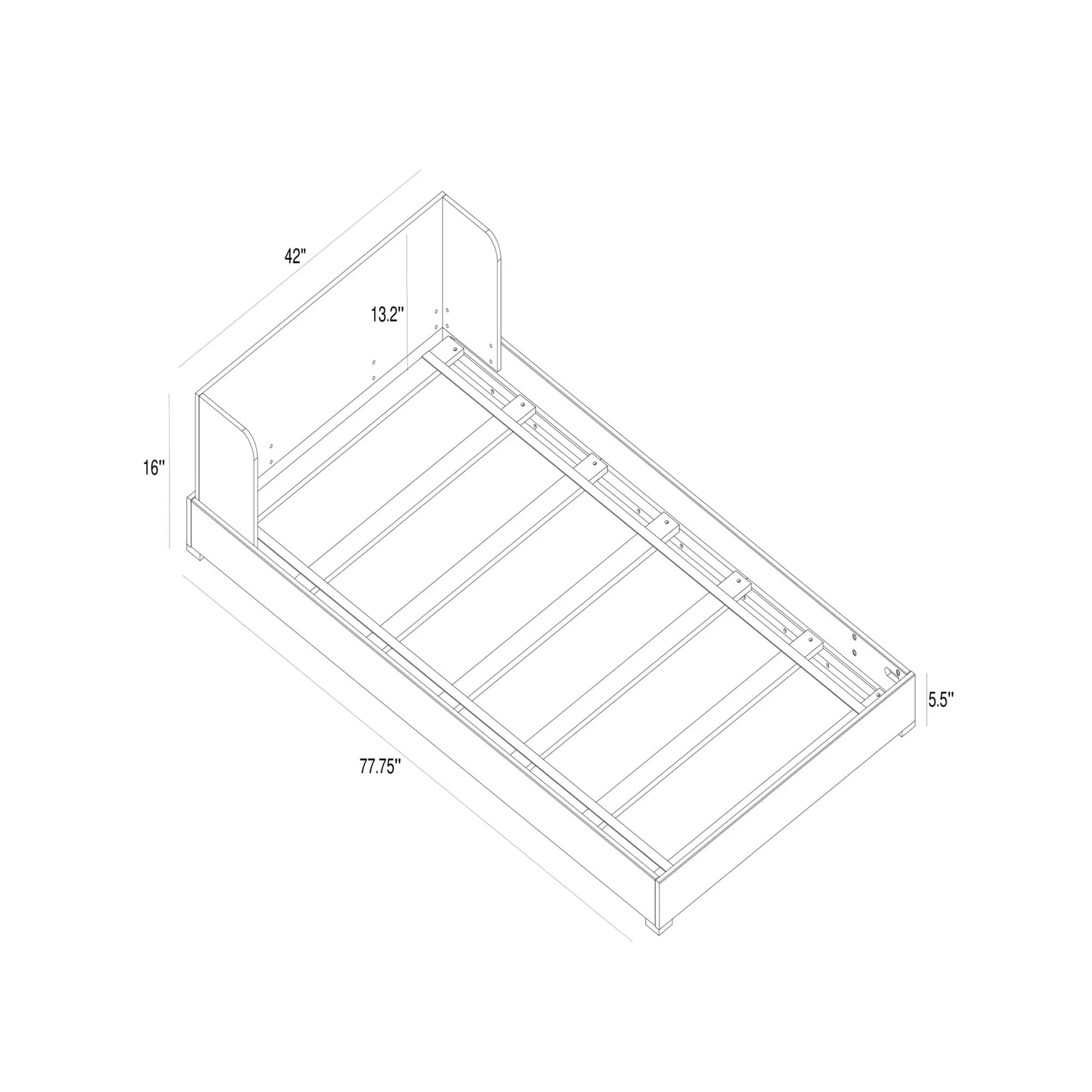 Mid-Century Modern Twin Floor Bed - Image 17